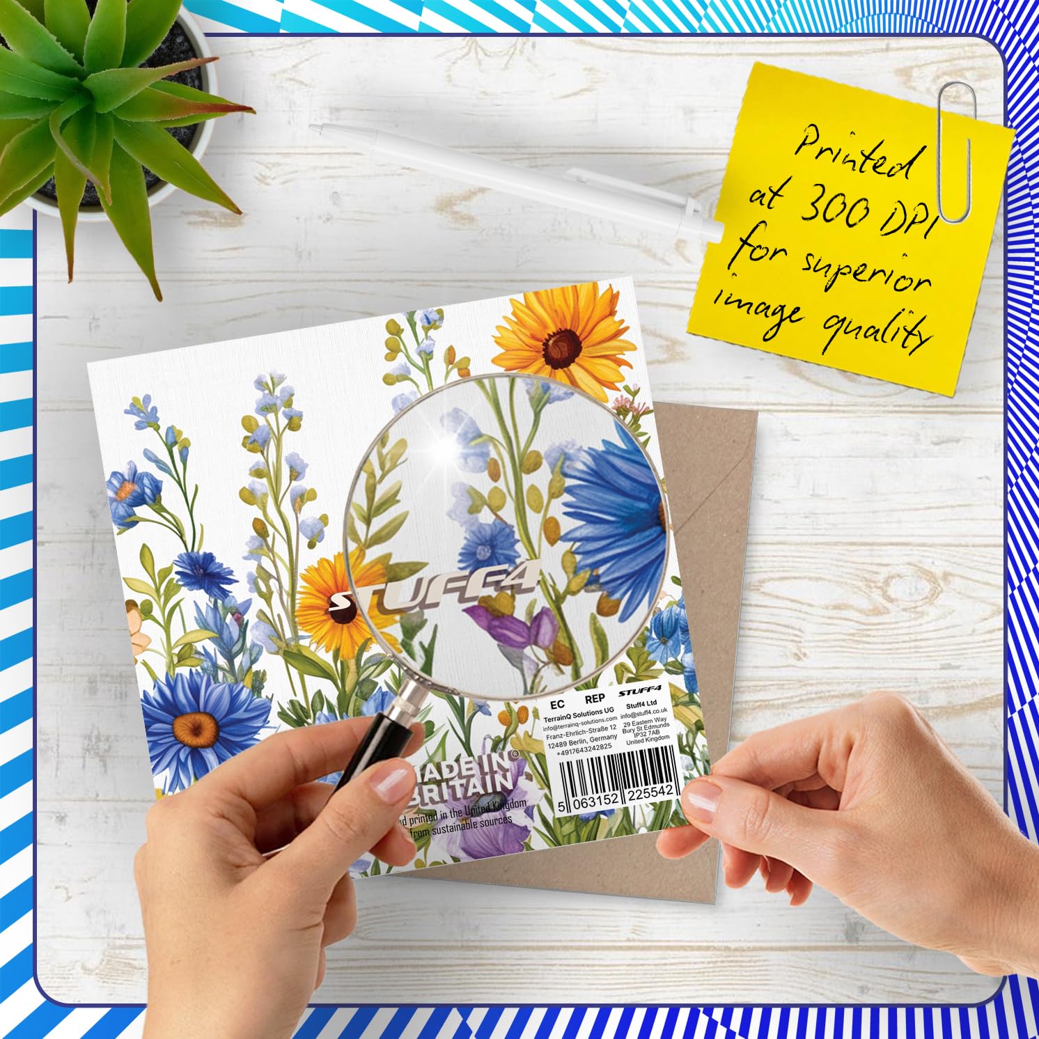 Stuff4 Couple Anniversary Greeting Card - Floral Garden Flowers Design | 145mm x 145mm