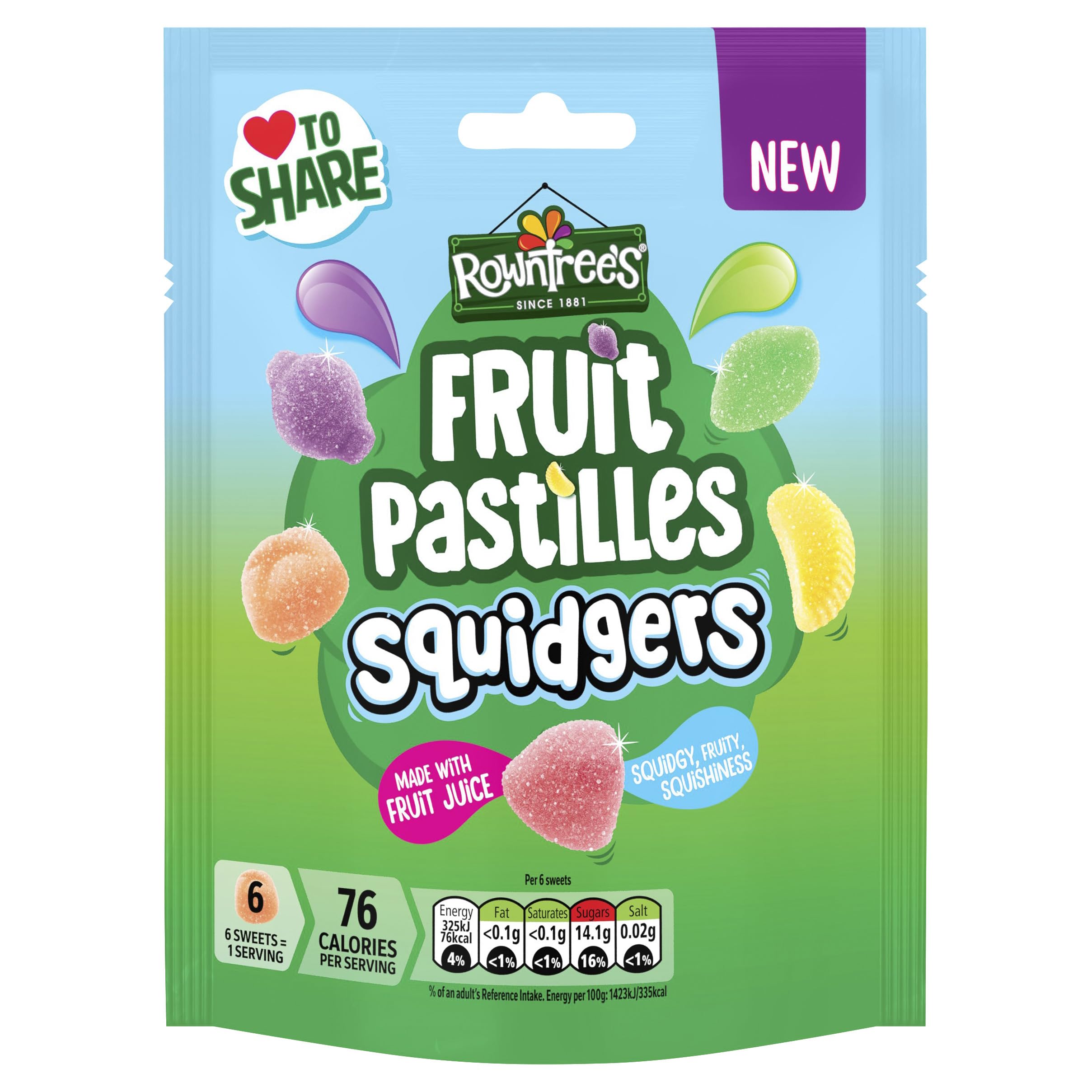 Rowntree's Fruit Pastilles Squidgers Sharing Bag - 120g 1