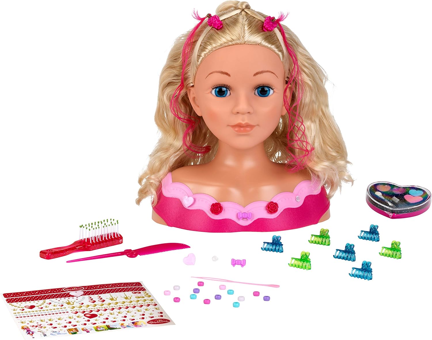 Theo Klein Emma Make-Up & Hairdressing Styling Head with Cosmetic Heart & Accessories 1