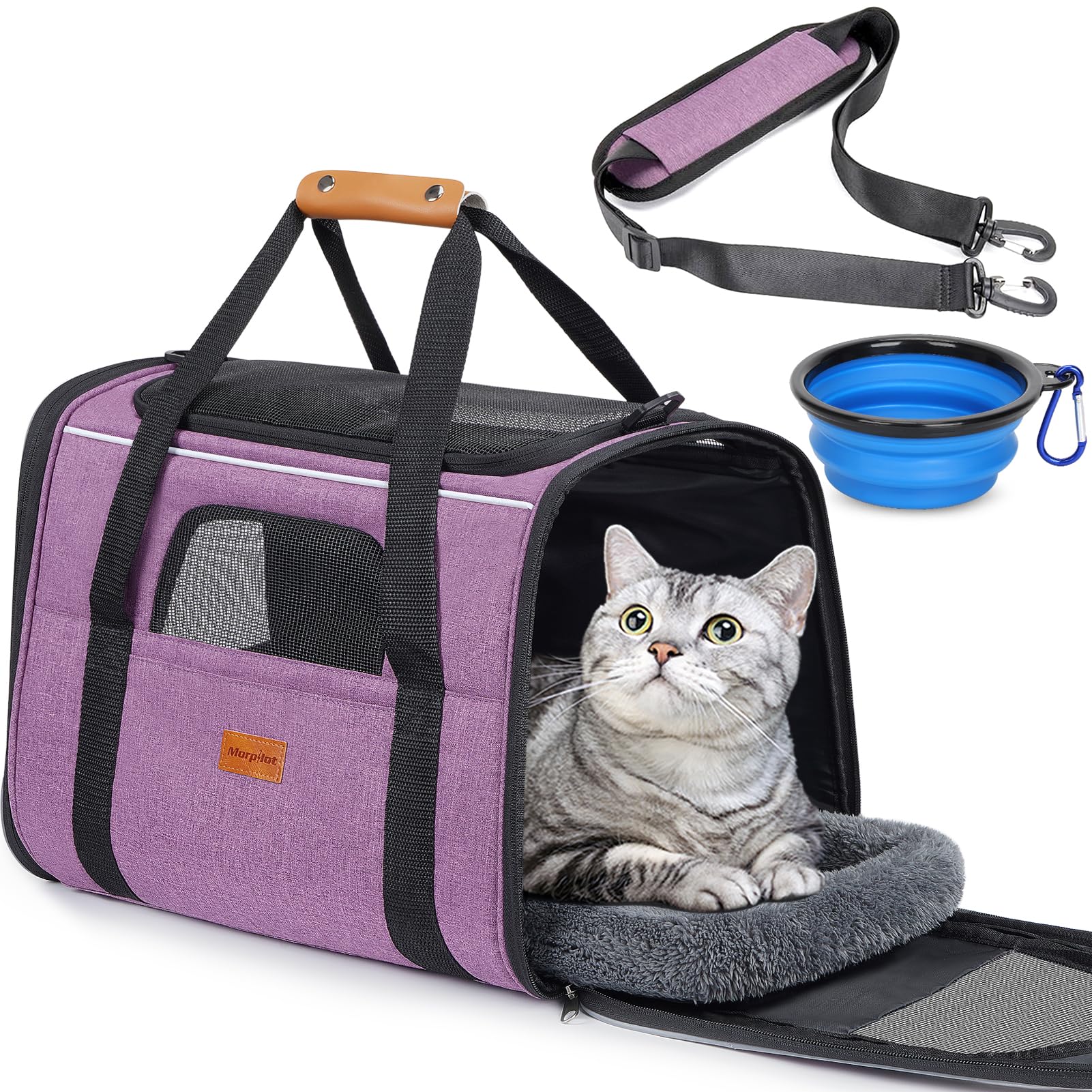 morpilot Airline Approved Soft-Sided Pet Carrier - Pink | Up to 7kg/15 lbs | 44cm L