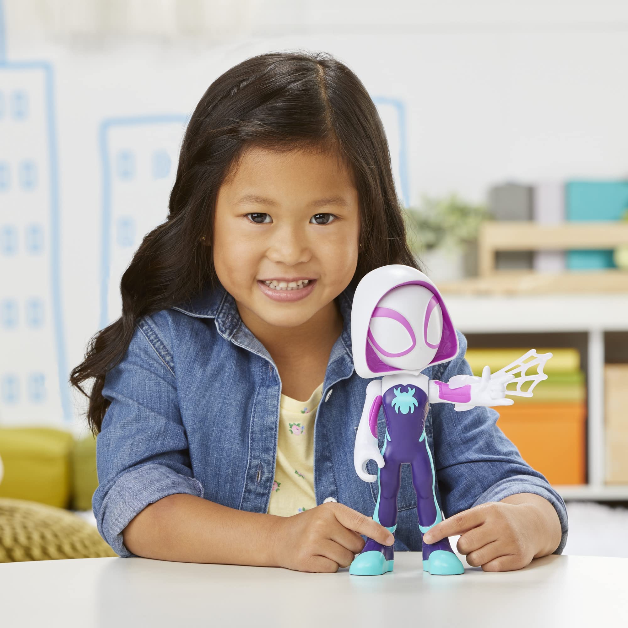 SPIDEY AND HIS AMAZING FRIENDS Supersized Ghost-Spider Action Figure | 22.5-cm Poseable Toy for Ages 3+ 5