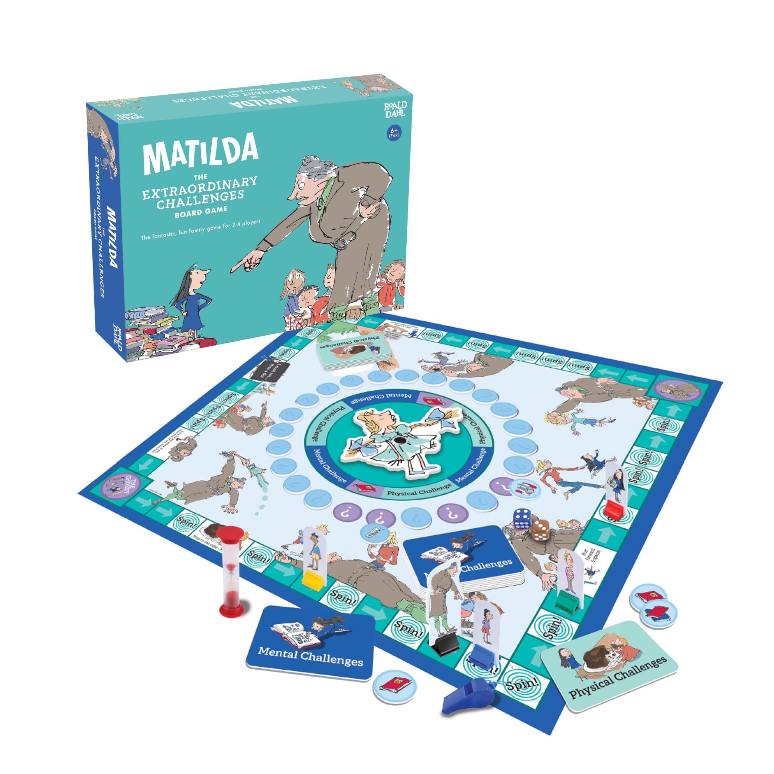 Roald Dahl Matilda The Extraordinary Challenges Board Game, Family Board Game for 2-4 Players 1
