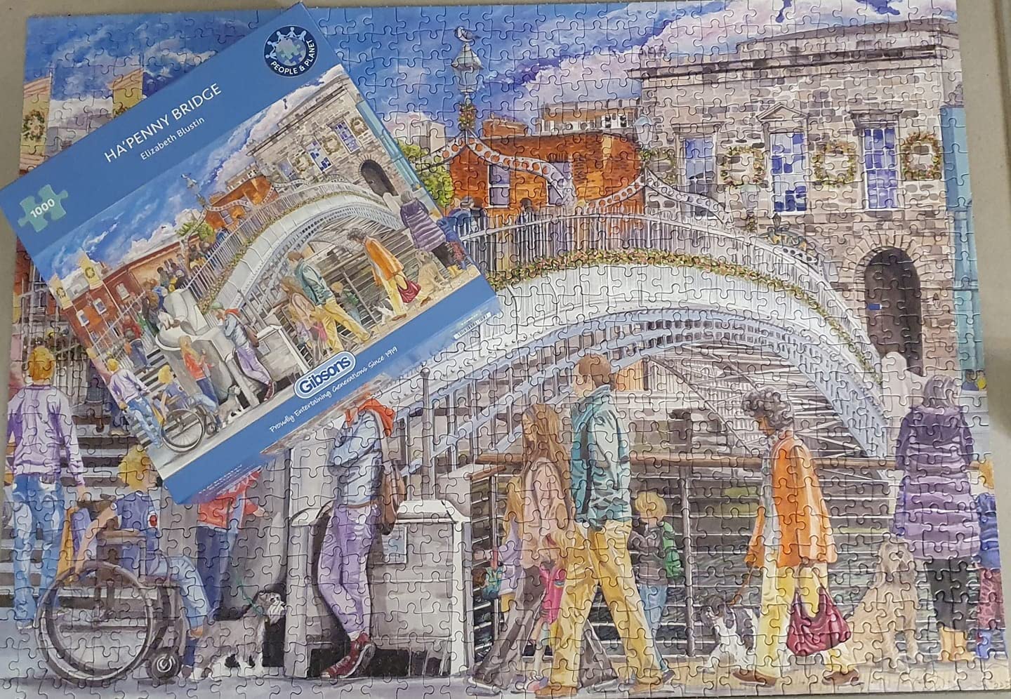 Gibsons Ha’penny Bridge 1000 Piece Jigsaw Puzzle | Dublin Landmark | Eco-Friendly Recycled Board 7