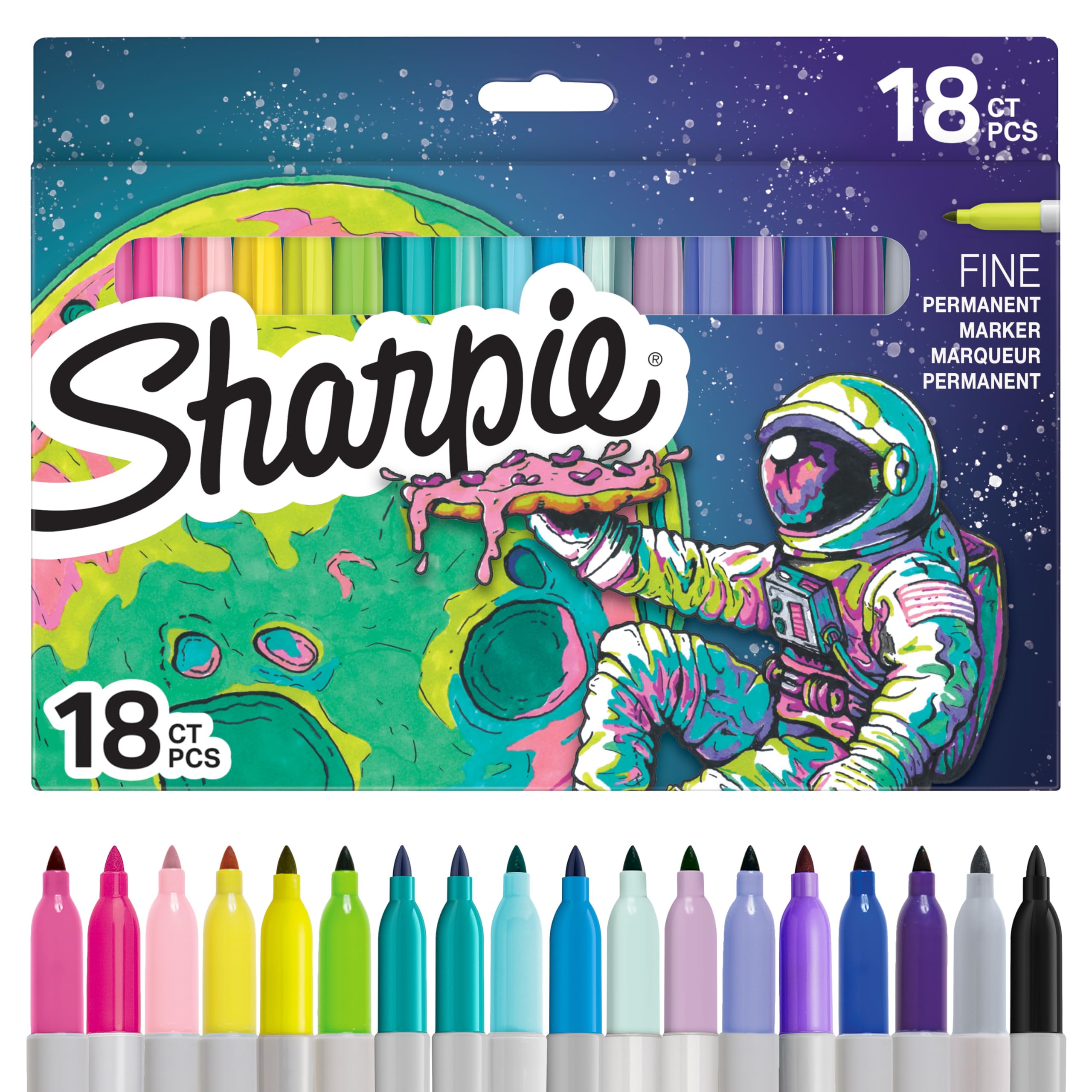 Sharpie Permanent Marker Pens - Limited Edition Colouring Set | 18 Count Fine Tip