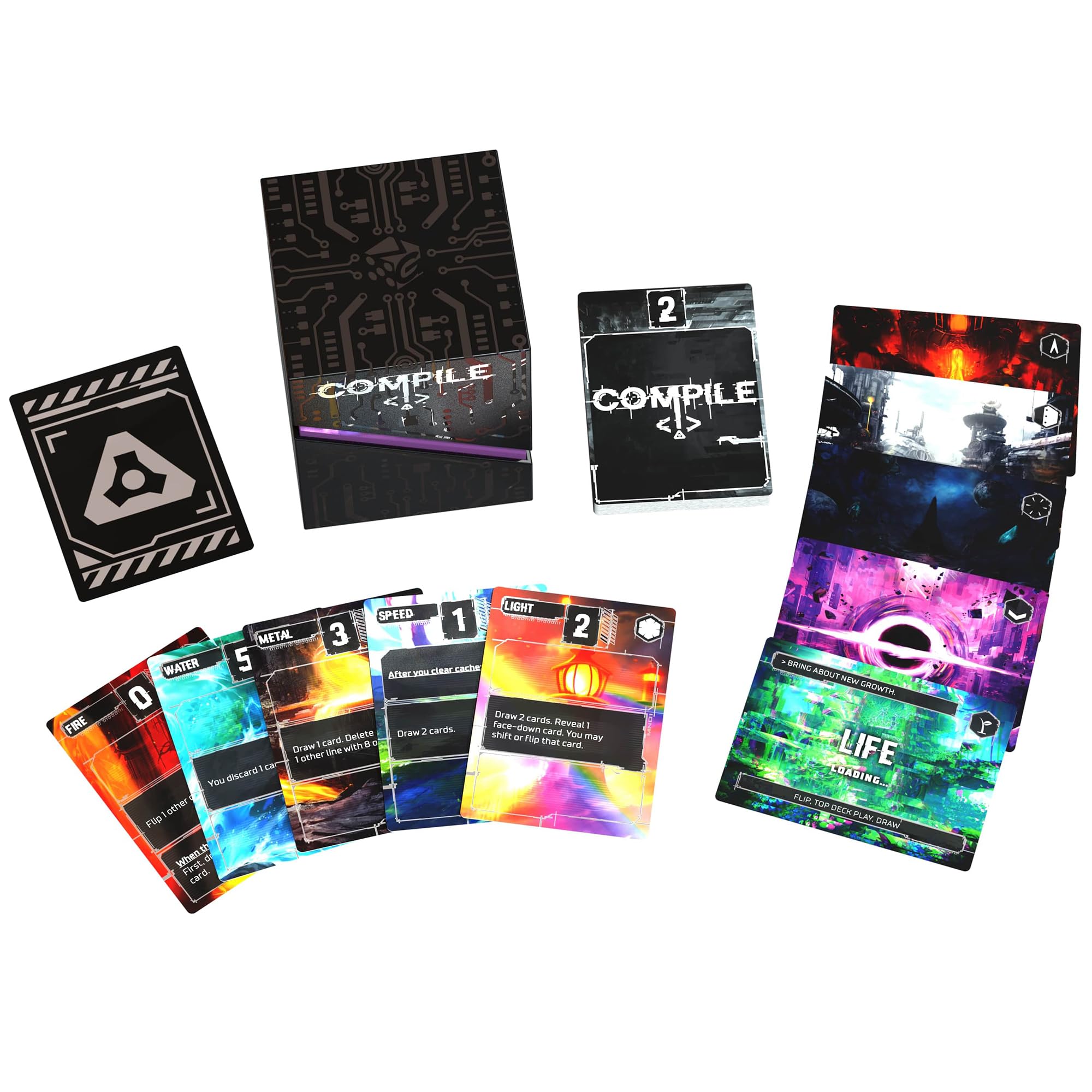 Greater Than Games Compile: Main 1 Area Control Strategy Card Game | Portable