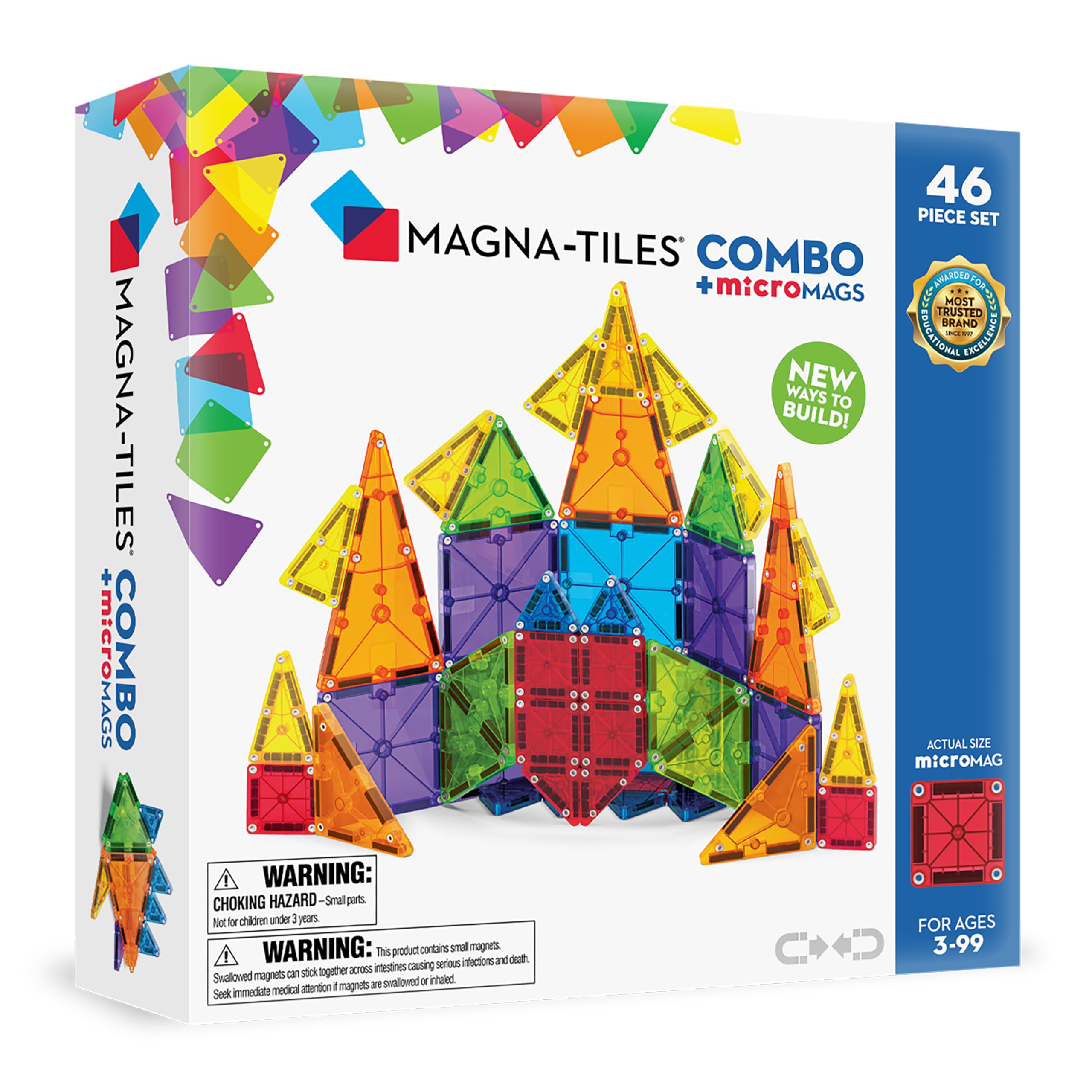 Magna-Tiles MicroMAGS 46-Piece Combi Set - Building Toy for Ages 3+ 1