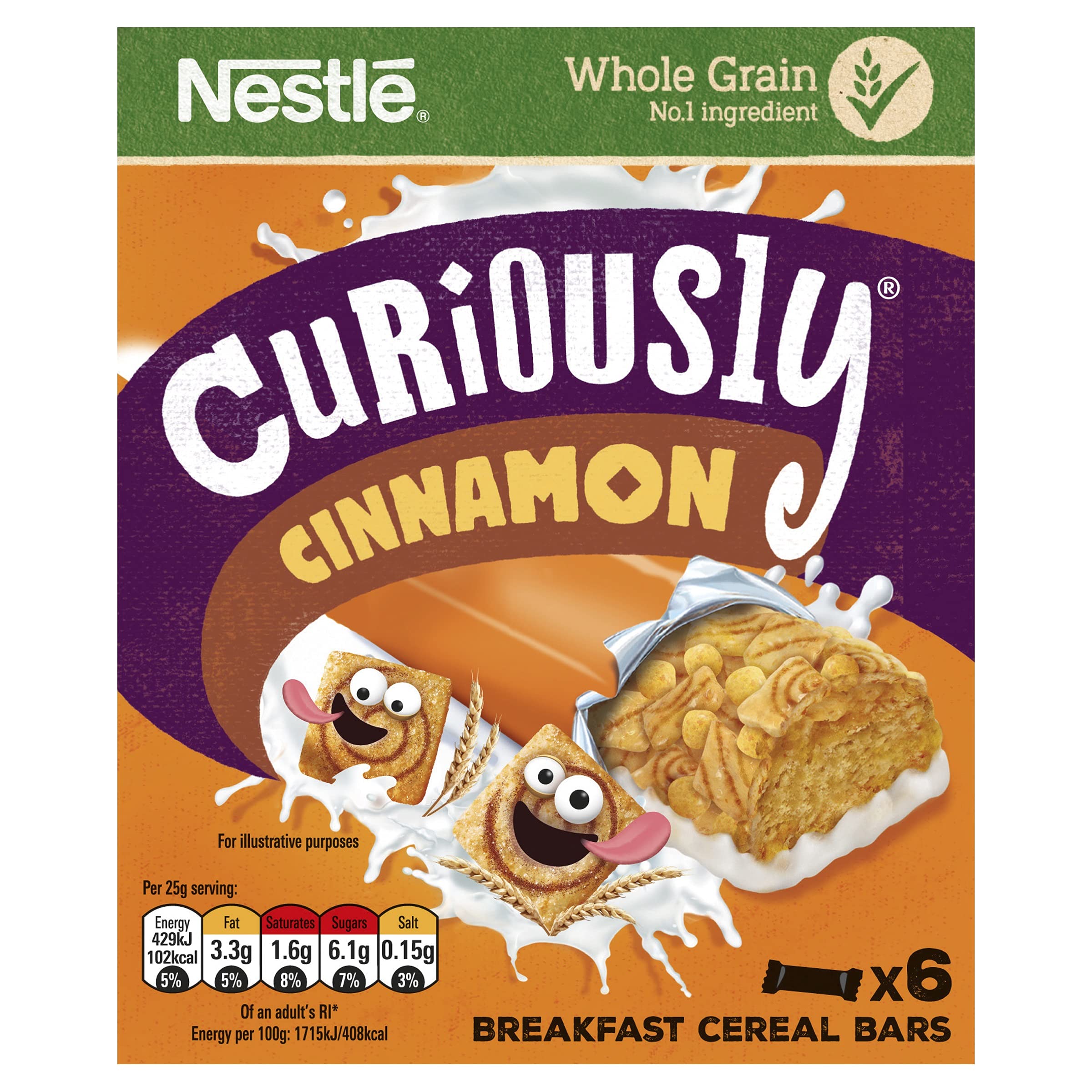 Nestlé Curiously Cinnamon Breakfast Cereal Bars 6 x 25g (150g) 4