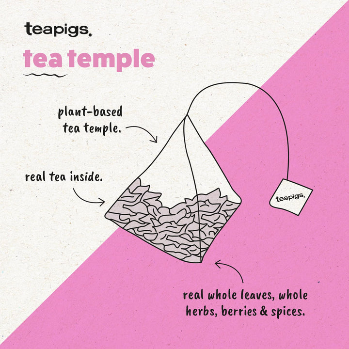 teapigs Lemon Ginger Herbal Tea Bags - 50 Biodegradable Tea Temples, Caffeine-Free with Ginger, Lemongrass & Lemon Peel