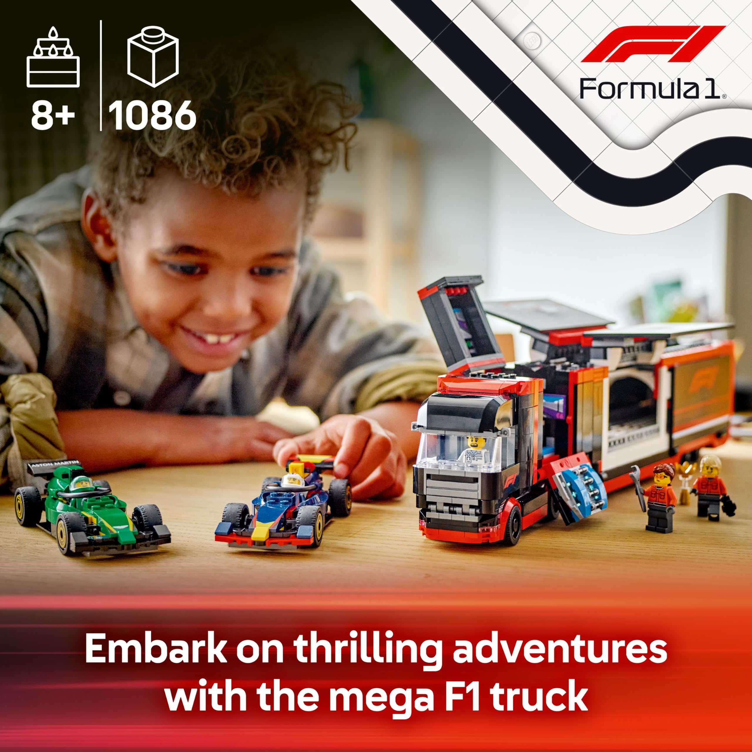 LEGO City F1 Truck with RB20 & AMR24 F1 Cars - Building Toy for 8+ Year Olds 5