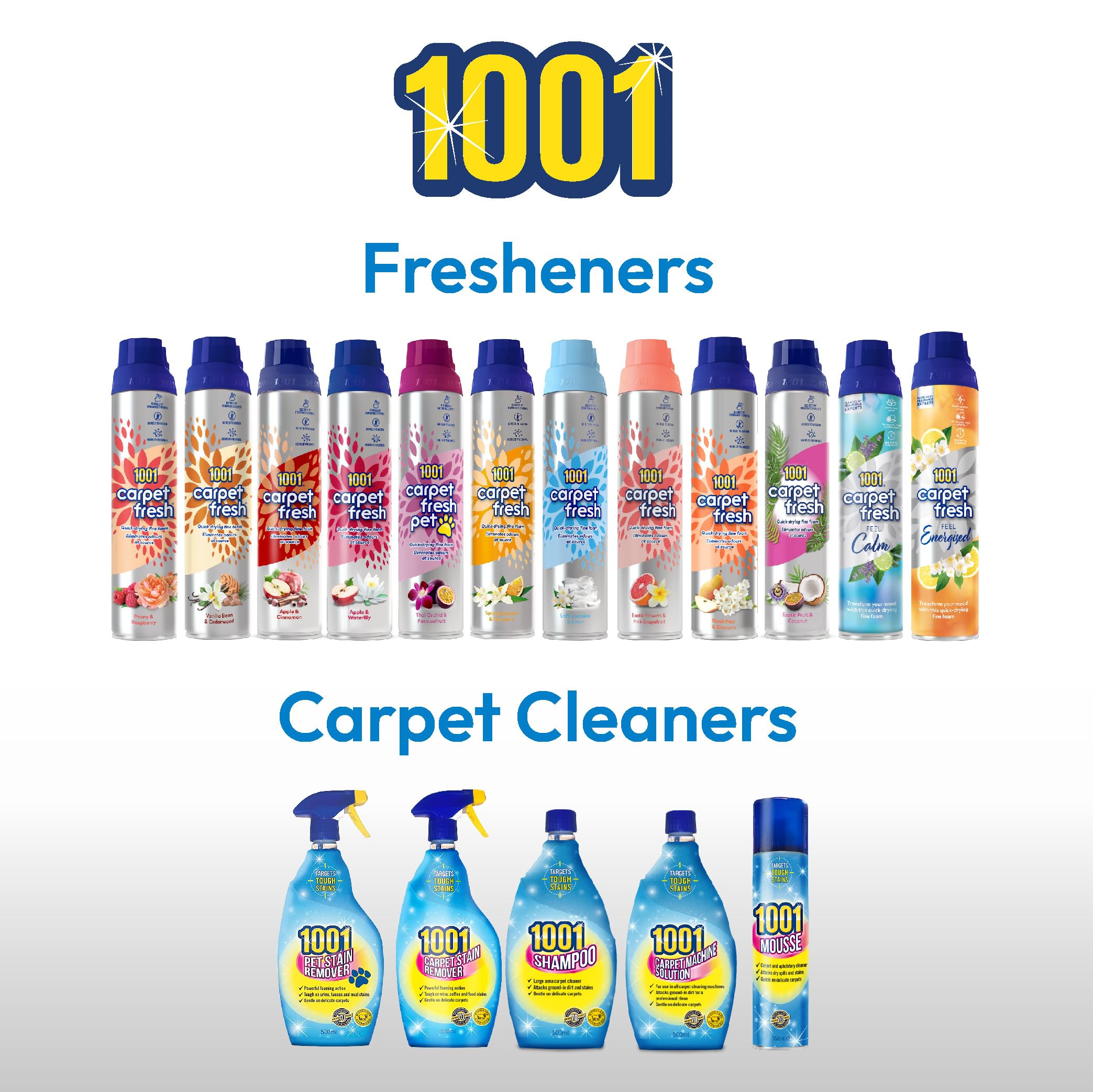 1001 Carpet Fresh Exotic Fruit & Coconut Deodoriser - 300ml | Quick Drying Foam | Odour Neutraliser 9