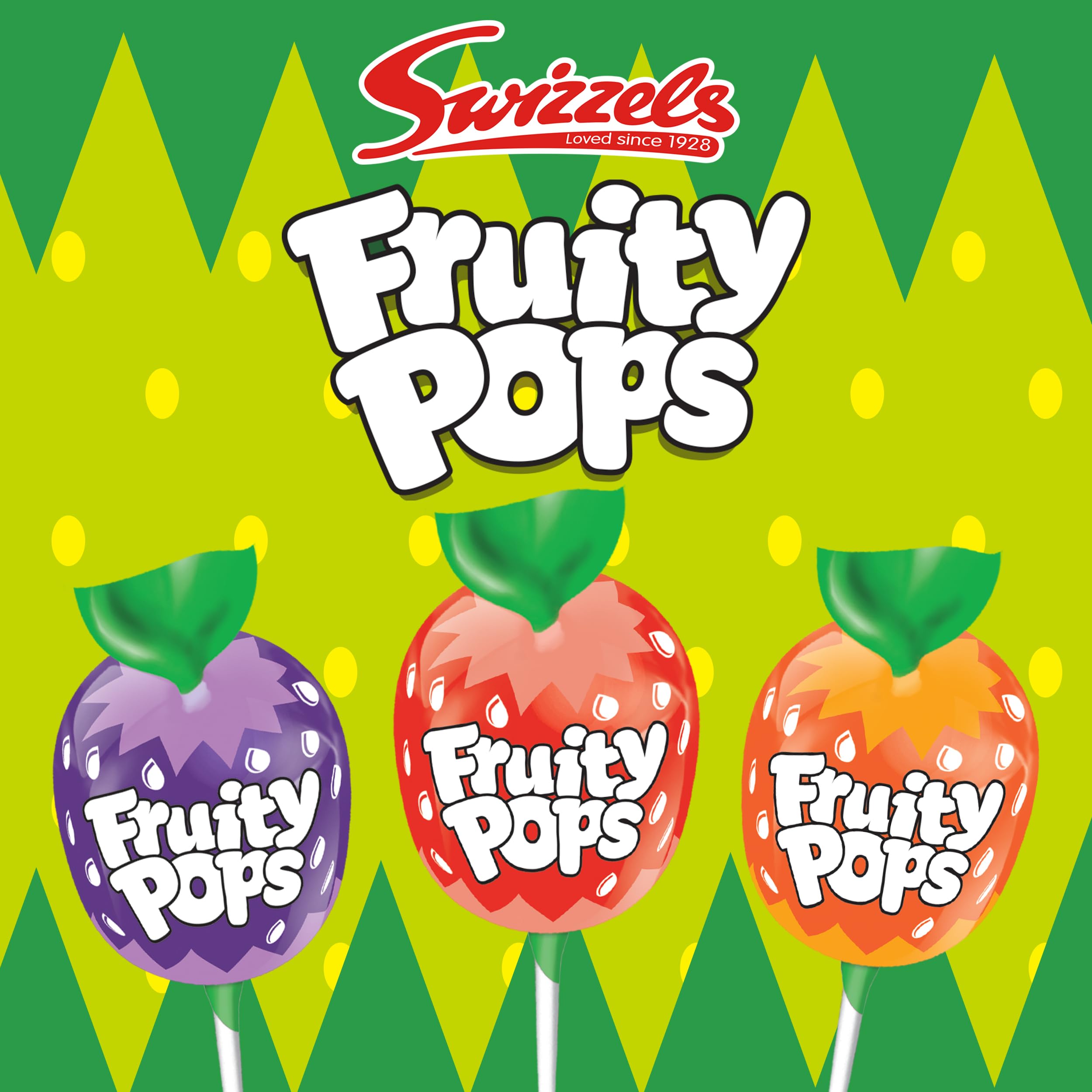 Swizzels Fruity Pops Dispenser Box - 100 Vegan-Friendly Lollipops with Strawberry, Orange, Lemon & Blackcurrant Flavours 2