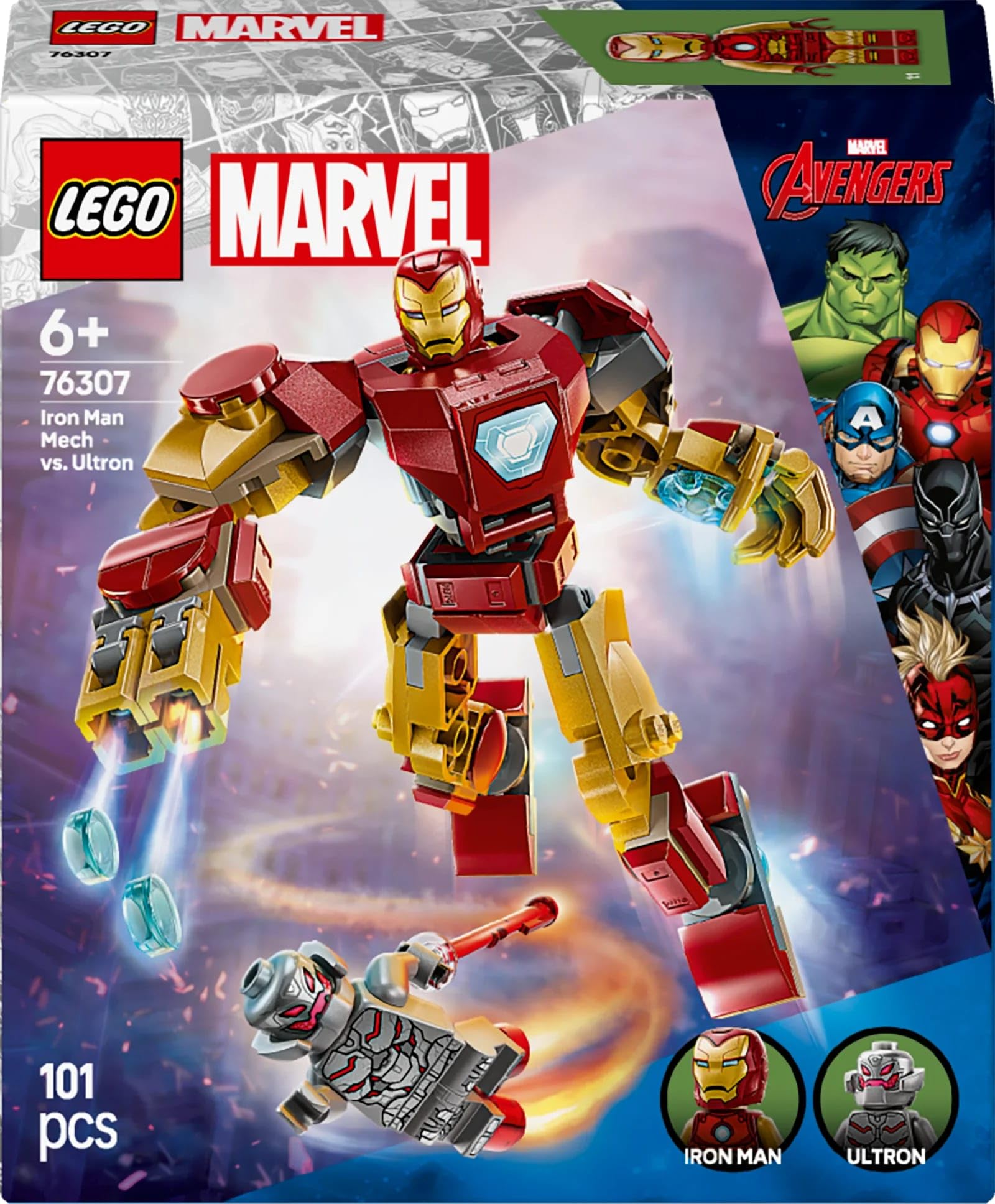 LEGO Marvel Iron Man Mech vs. Ultron - Buildable Super Hero Playset for Kids 6+ 8
