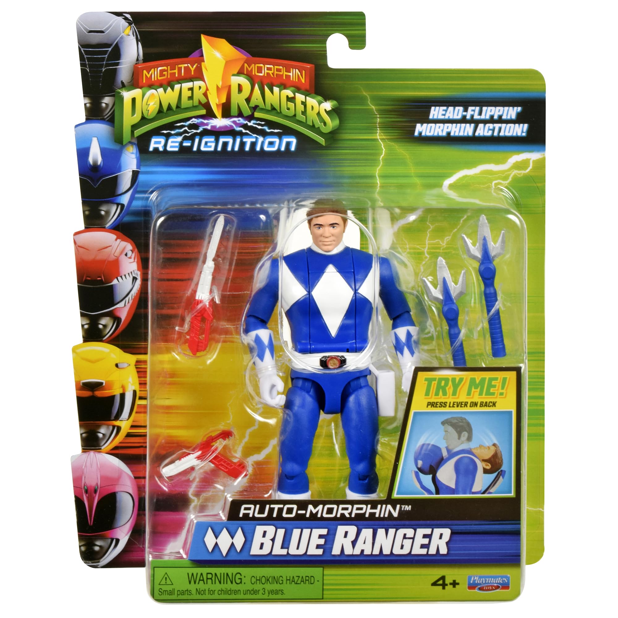 Power Rangers Mighty Morphin Auto-Morphin Blue Ranger Action Figure - Auto-Morphin Feature, 4+ Years 1