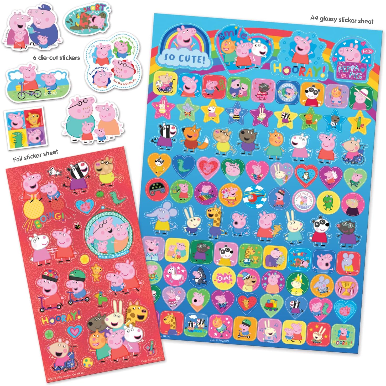 Paper Projects Peppa Pig Mega Sticker Collection - Blue Foil, Rainbow Reward & Mega Pack Bundle 4