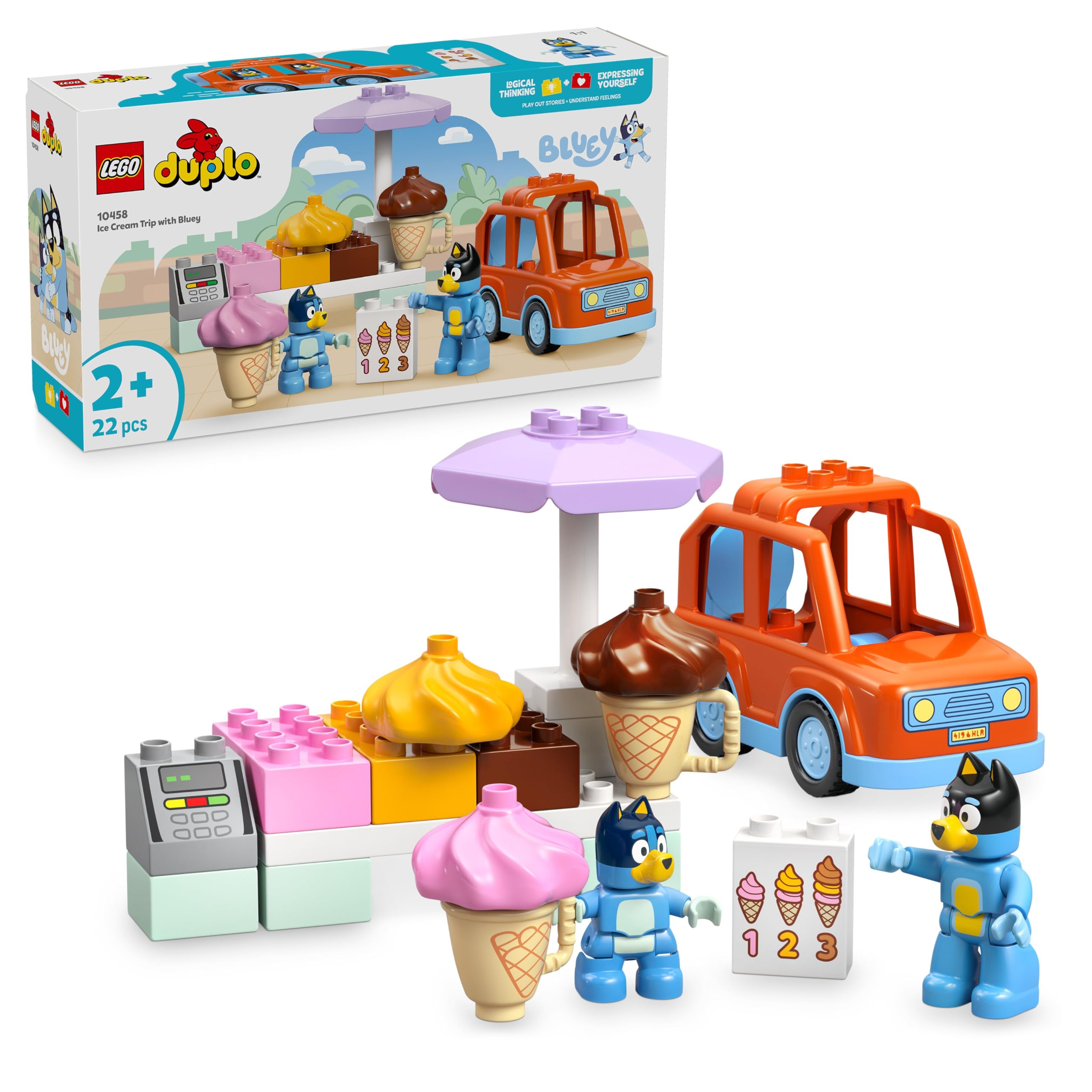 LEGO DUPLO Bluey: Ice Cream Trip with Bluey Set 10458 | Ages 2+ 1