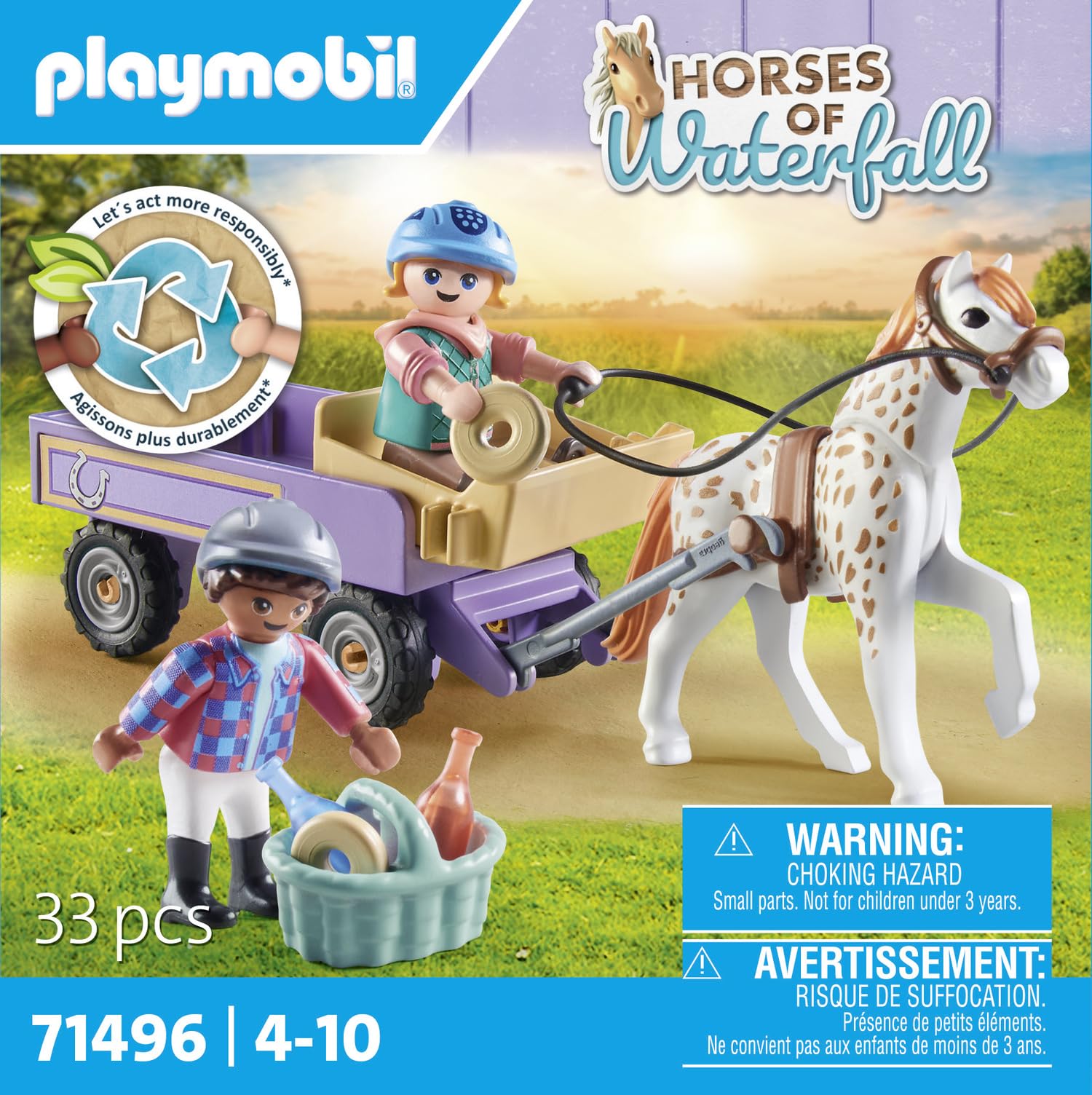 Playmobil 71496 Horses of Waterfall: Pony Carriage Playset for Kids 4+ 10