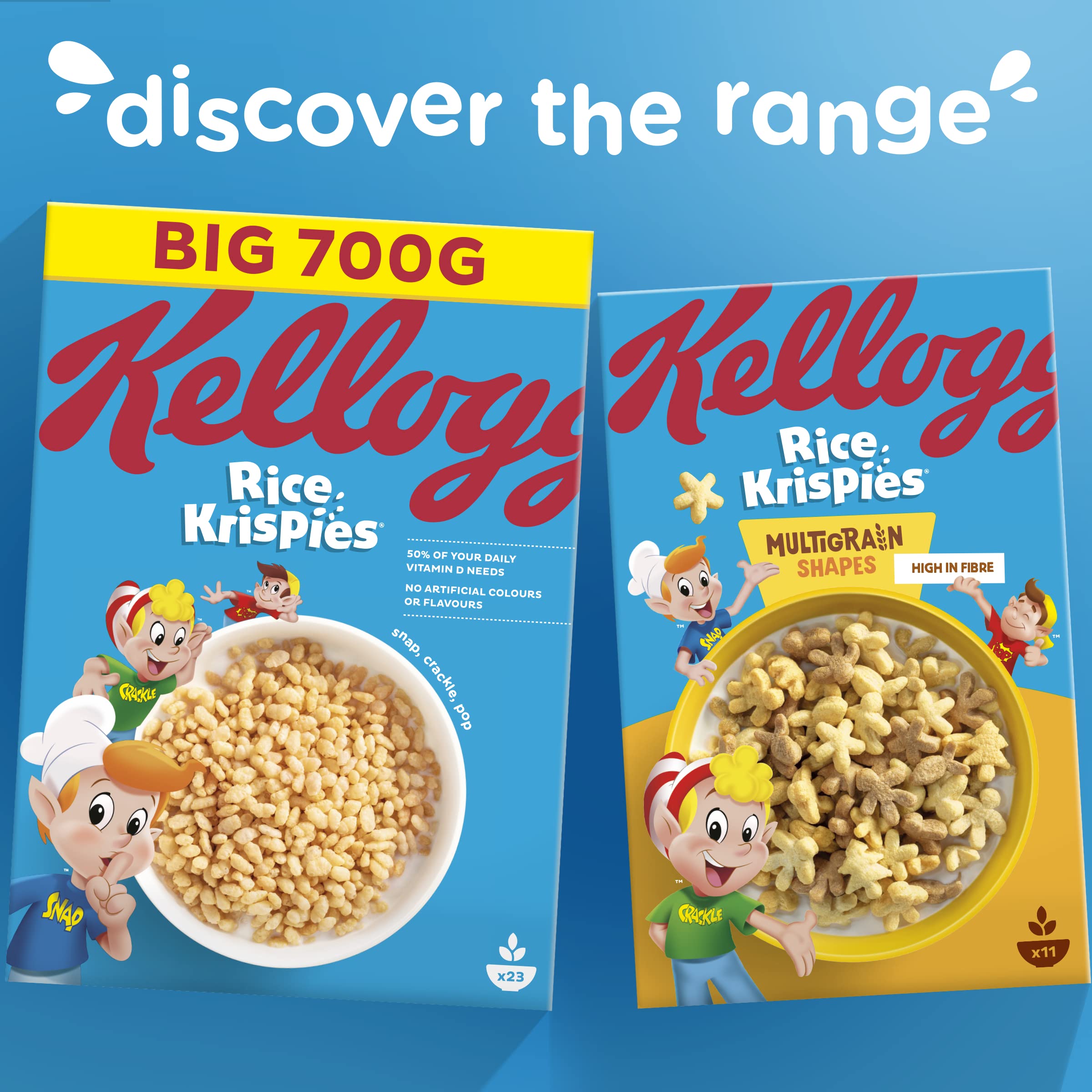 Kellogg's Rice Krispies Multigrain Shapes Cereal - High in Fibre, Sweetened Rice & Oat Shapes | 350g 7