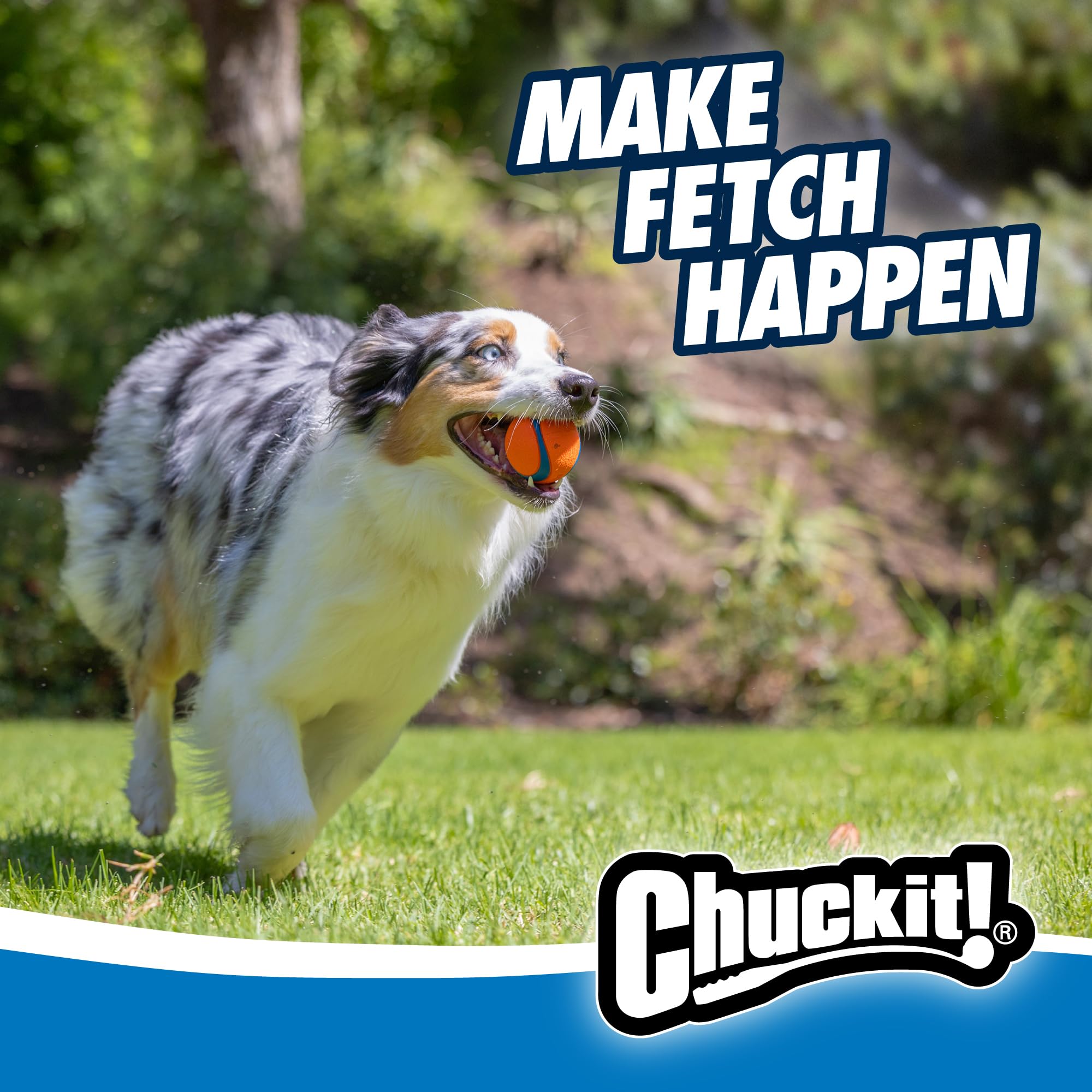 Chuckit! Fetch Medley Gen 3 Medium Dog Balls - Durable Rubber, Lightweight, Multi-Color Pack of 3