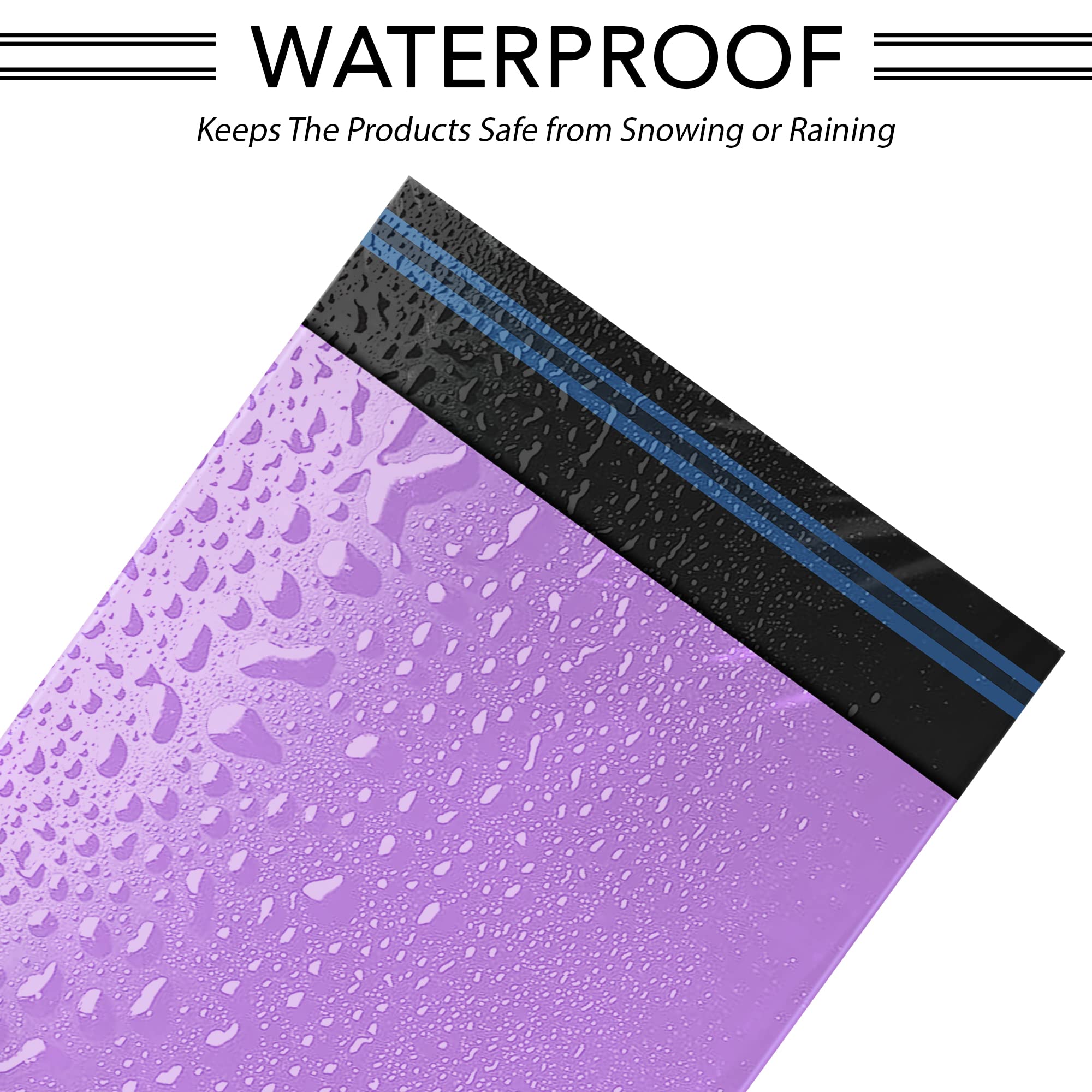 iSOUL Opaque Mailing Bags - 100 Pack, 6 x 9 Inch, Purple, Water Resistant | Self-Seal 3