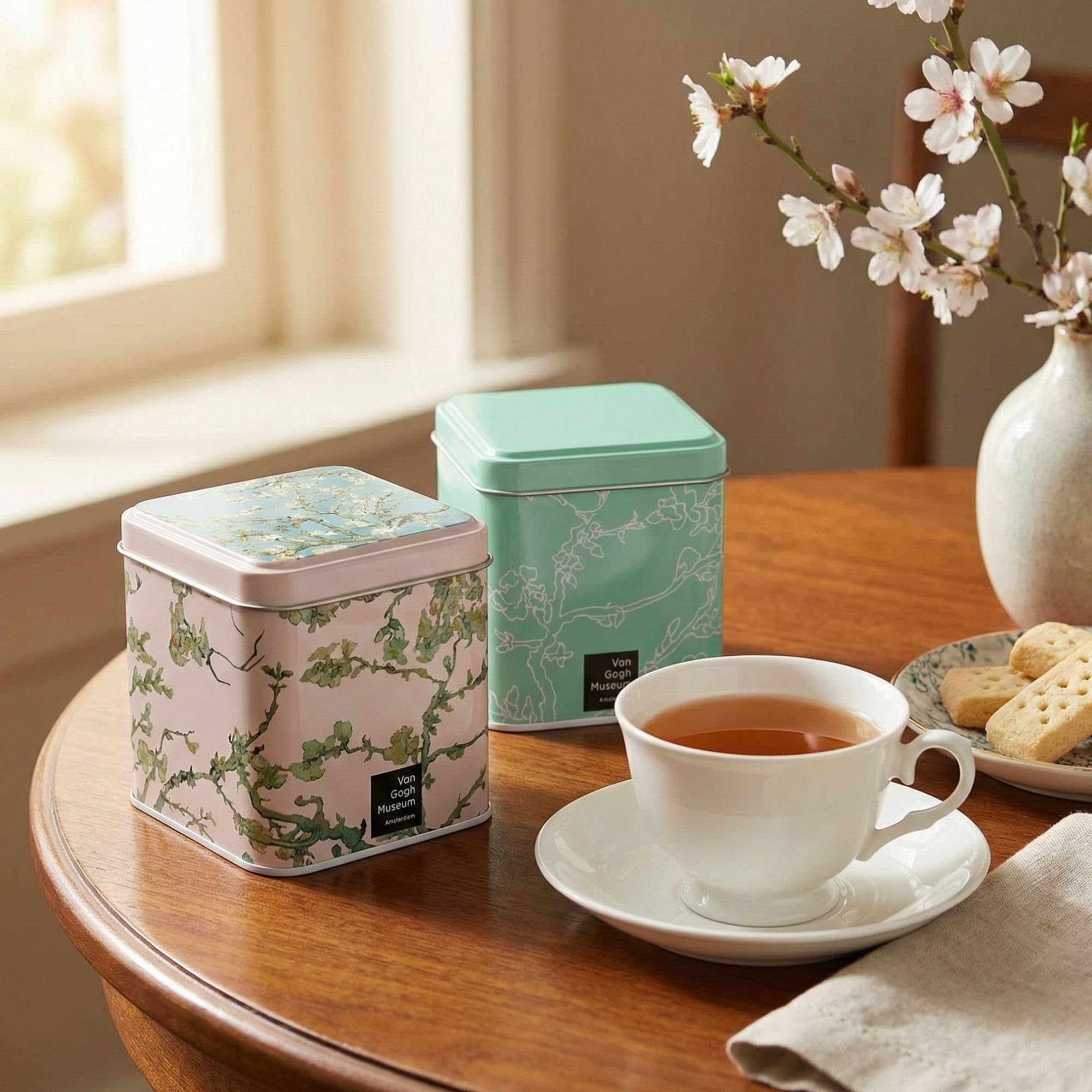 BEAMS INTERNATIONAL Van Gogh Museum Tea Caddy Tin Gift Set - 8 Tea Bags, Almond Blossom Artwork 6