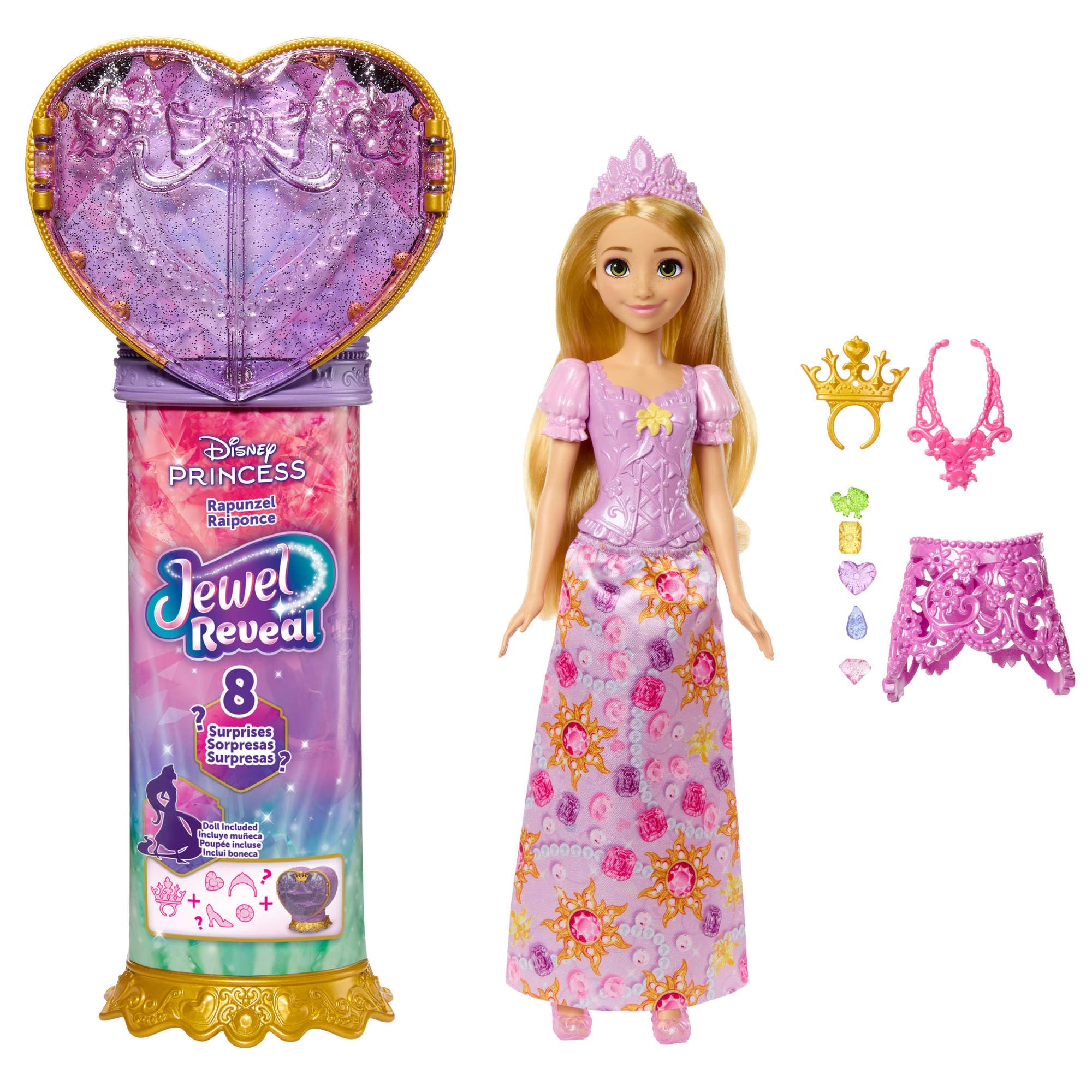 Mattel Disney Princess Rapunzel Jewel Reveal Fashion Doll with 8 Surprises | Multicolor | Ages 3+ 6