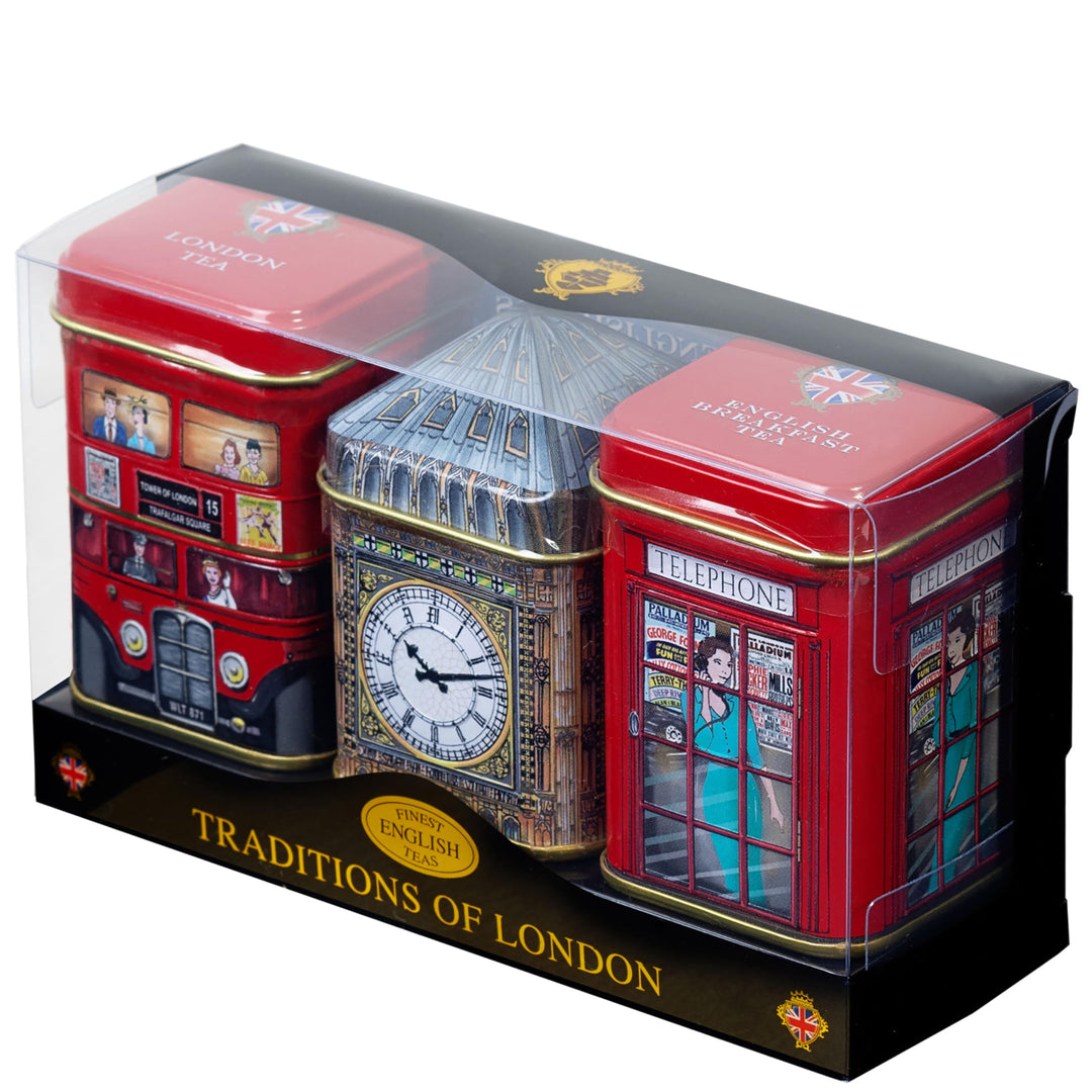 New English Teas Traditions of London Mini Tin Triple Pack Loose Tea 65 g
