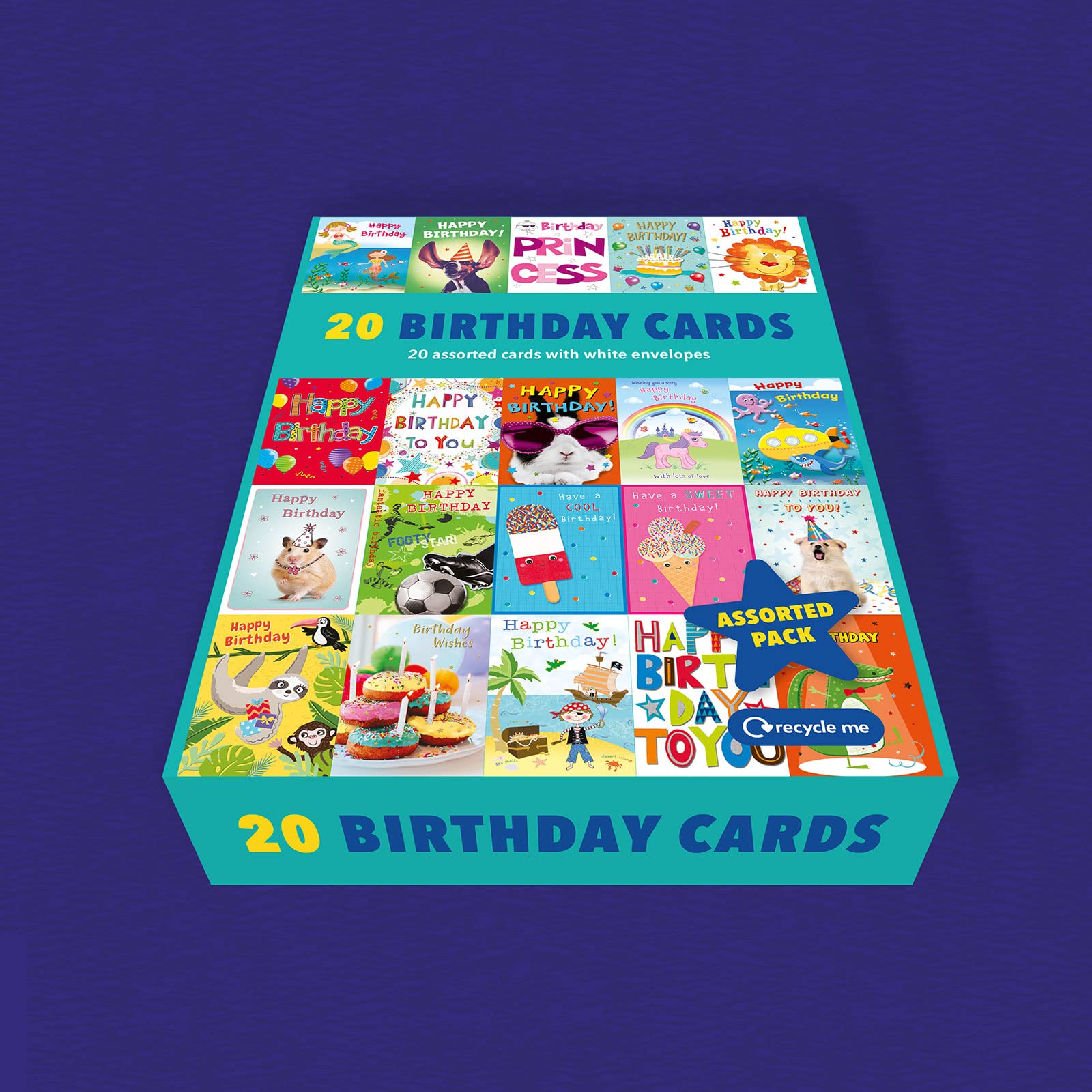 Piccadilly Greetings Kids Birthday Cards Multi-pack | 20 Cards | 5x7 Inches | Assorted Designs 5