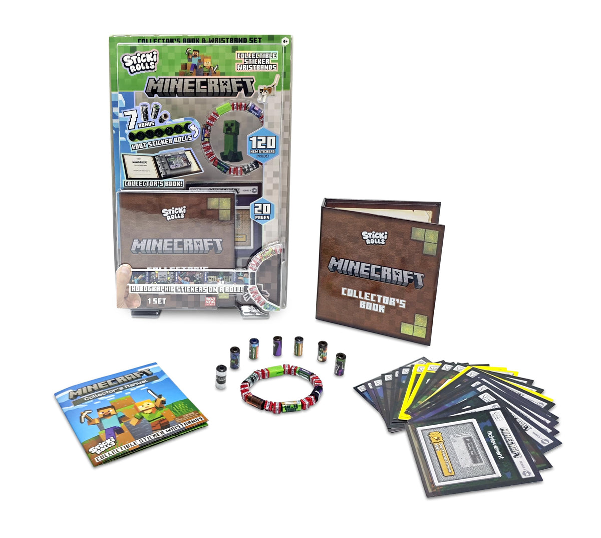 Sticki Rolls Minecraft Collectors Book - 120 Stickers, Ages 4+