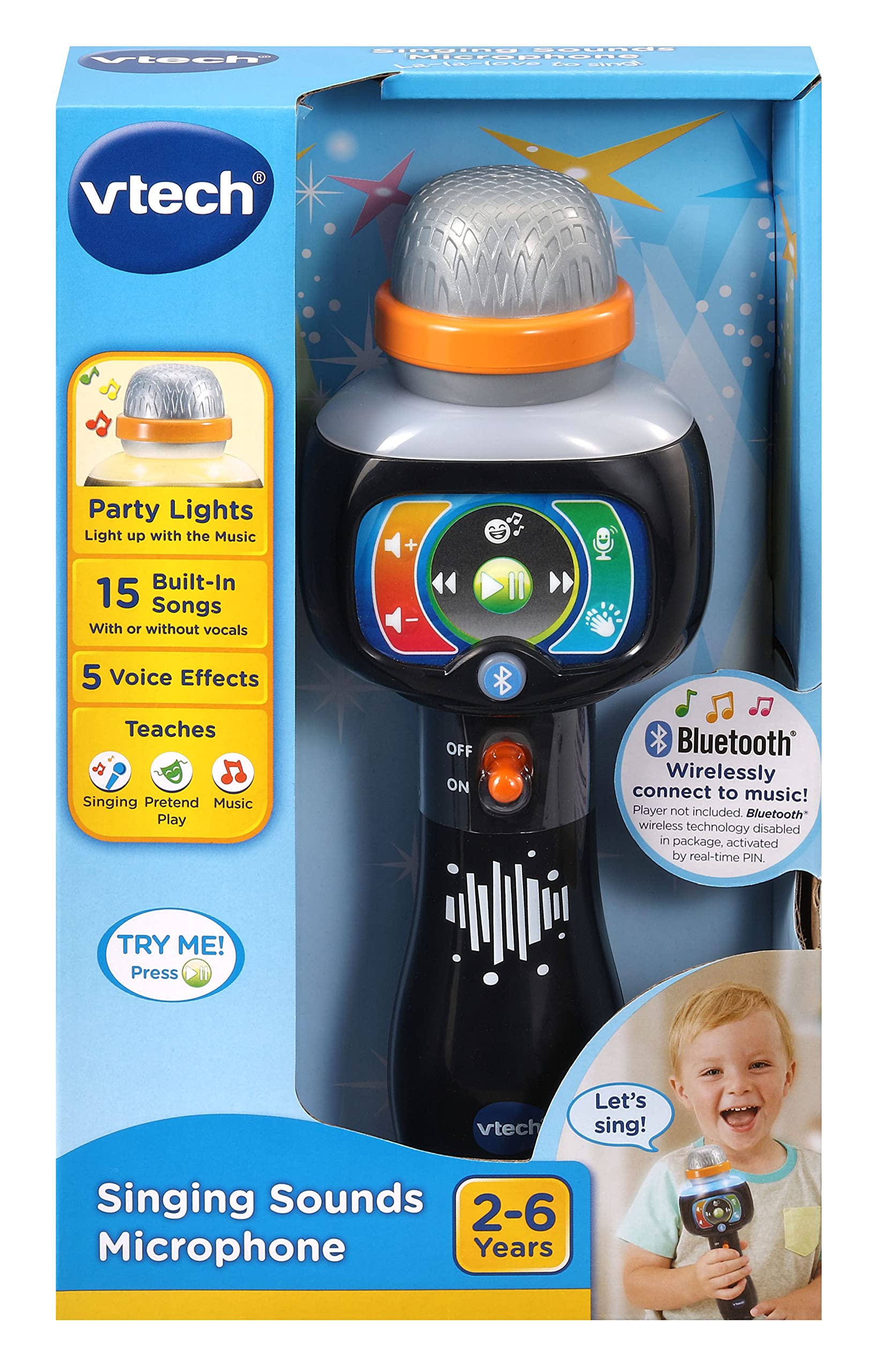 VTech Singing Sounds Microphone - Bluetooth Connectivity | 15 Songs | Voice Changer | Ages 2+ 7