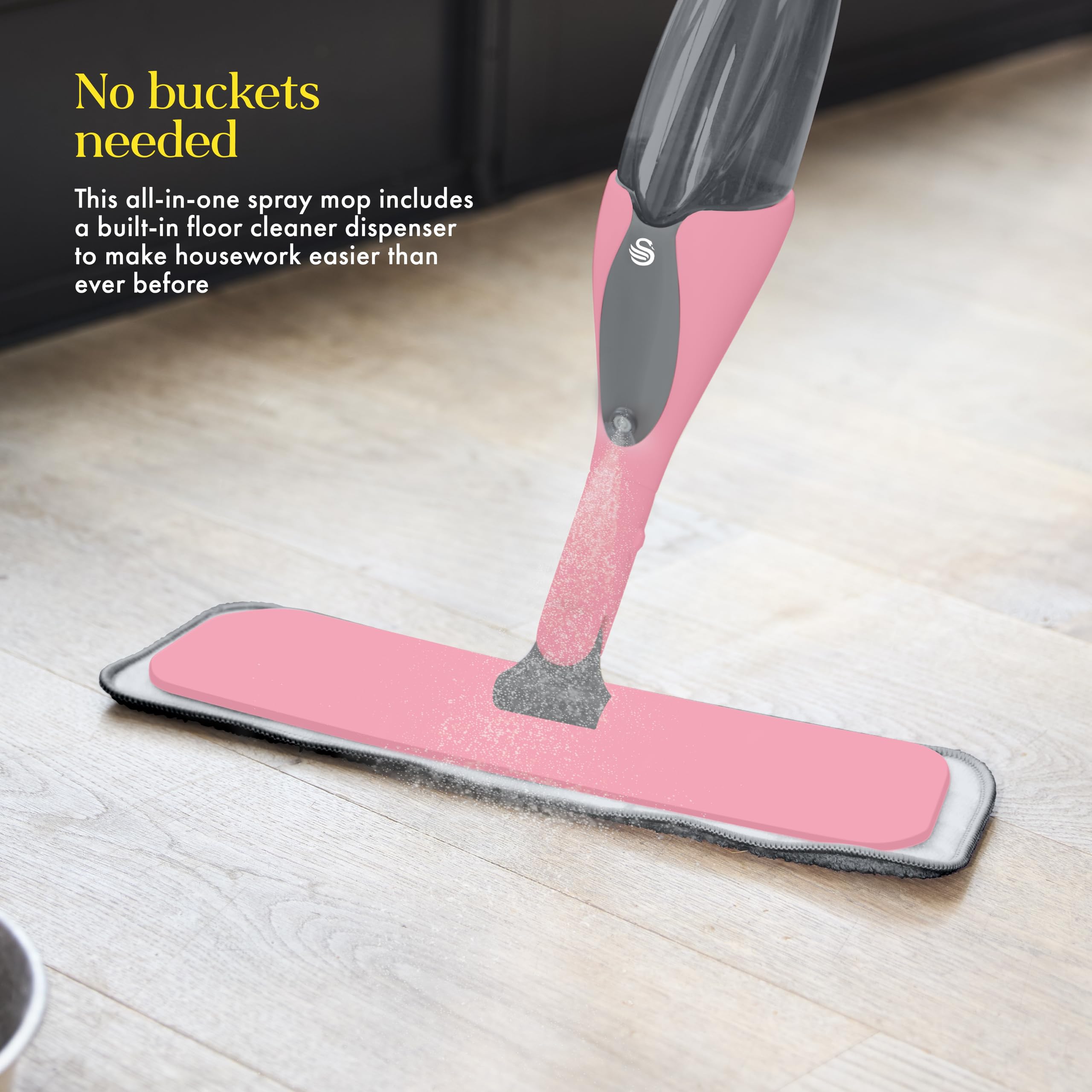 Swan Lynsey Queen of Clean Spray Mop - 2-in-1 Wet Mopping & Dry Dusting | Pink 3