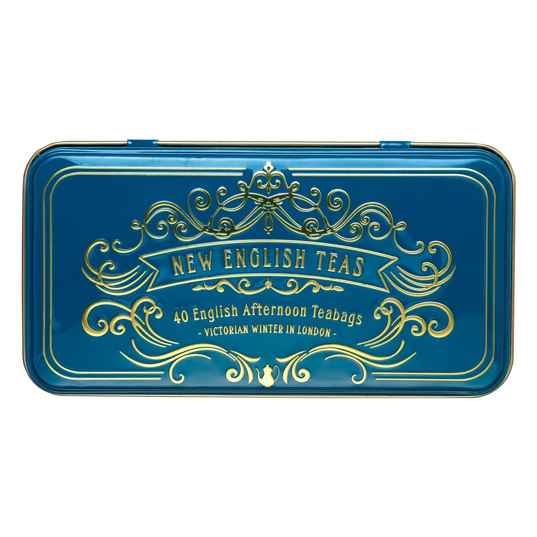 New English Teas Victorian Skaters Christmas Tea Tin - Afternoon Tea Blend, 80g (40 Tea Bags)