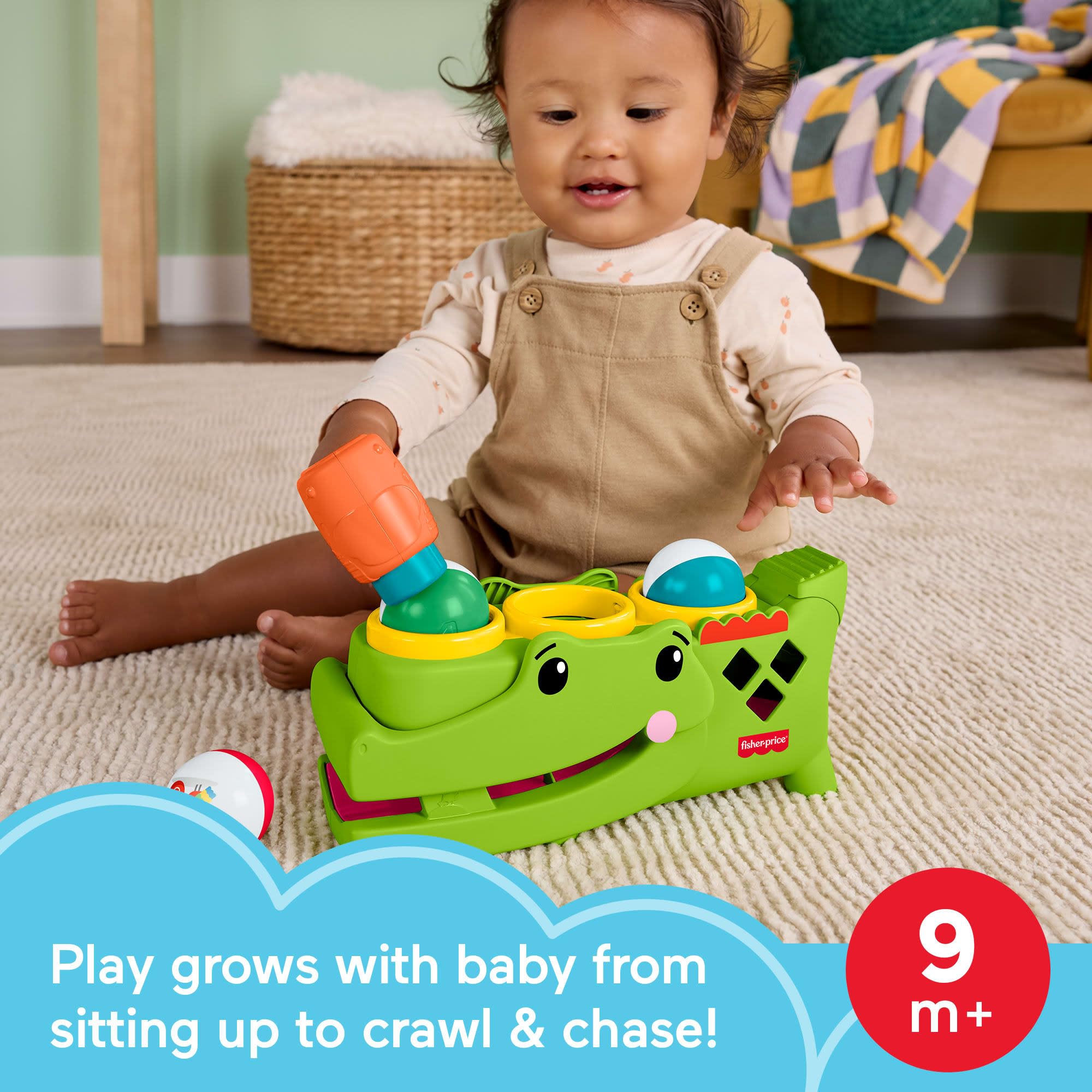 Fisher-Price Sit & Tap Rolligator Baby Toy | 9+ Months | Multicolor 3