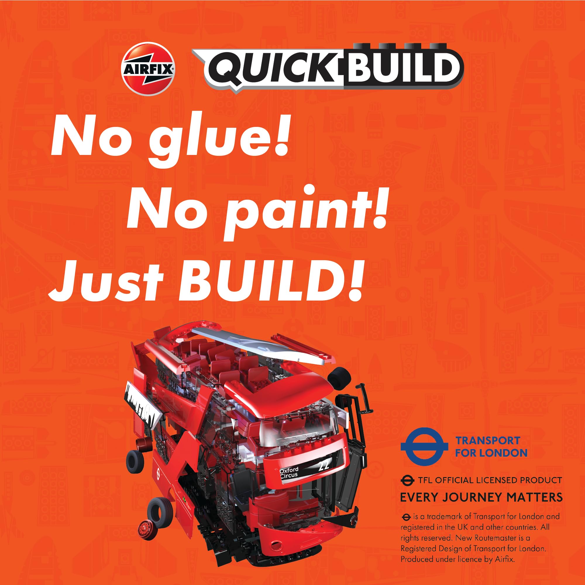 Airfix Quick Build Routemaster Bus Model Kit - Snap-Together Vehicle Building Set for Kids 6+ 2