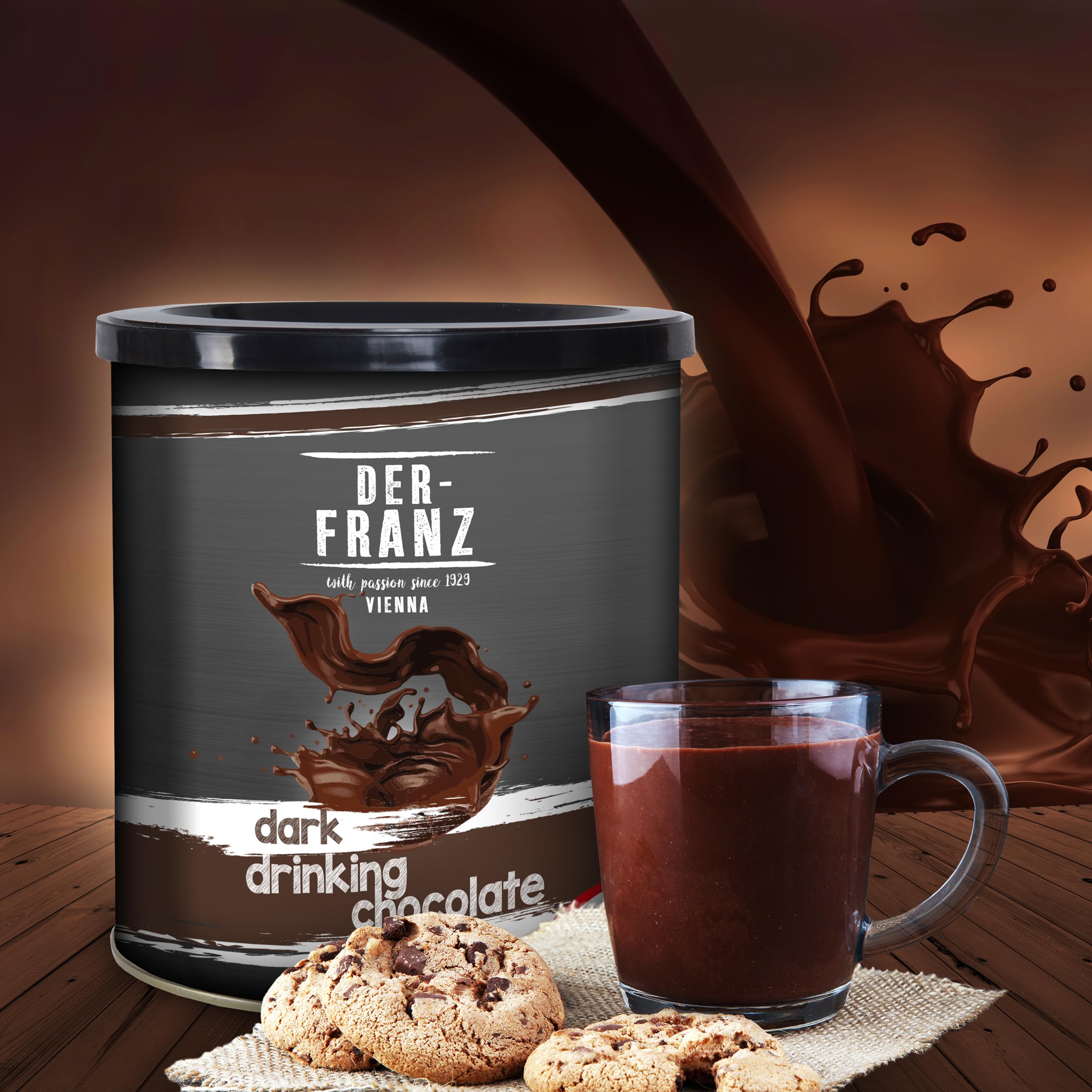 Der-Franz Dark Drinking Chocolate Powder - 38.9% Cocoa | 2 x 500g Pack 4