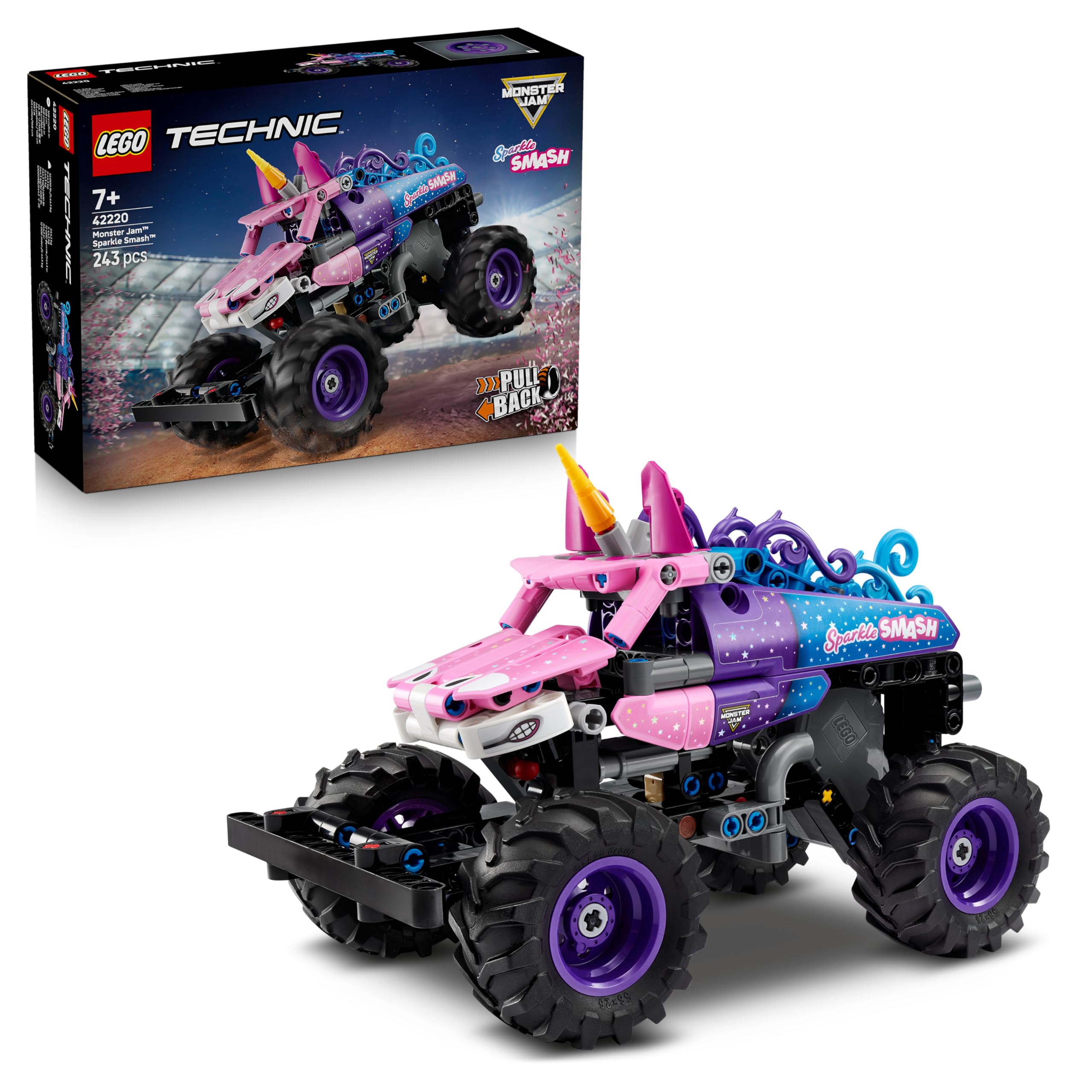 LEGO Technic Monster Jam Sparkle Smash Pull-Back Truck Toy 42220 | Ages 7+ 1