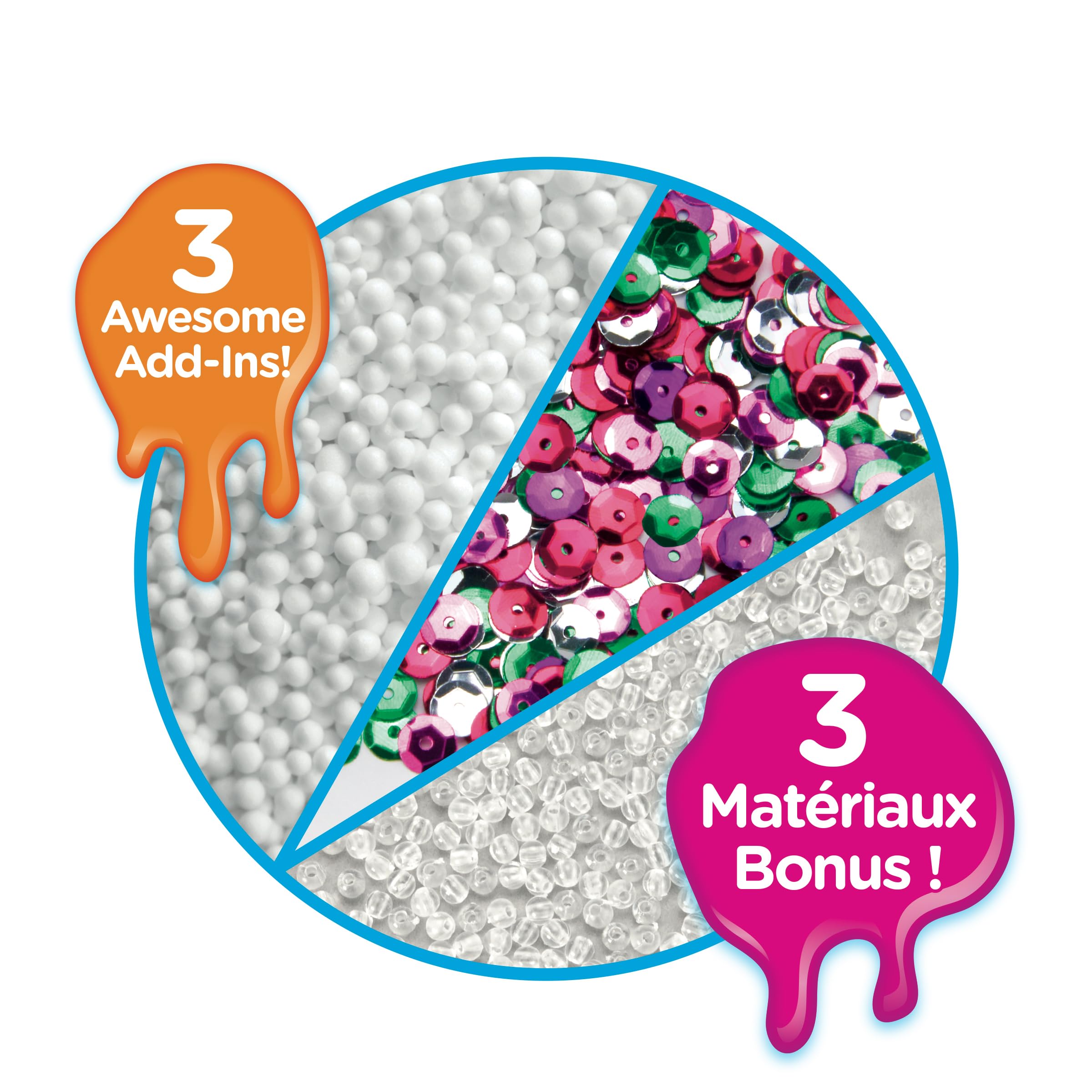 LEXIBOOK Slimy Mix Kit - 12 Colors | Glitter, Foam Beads, Pearls | Sensory & Creativity Toy 2