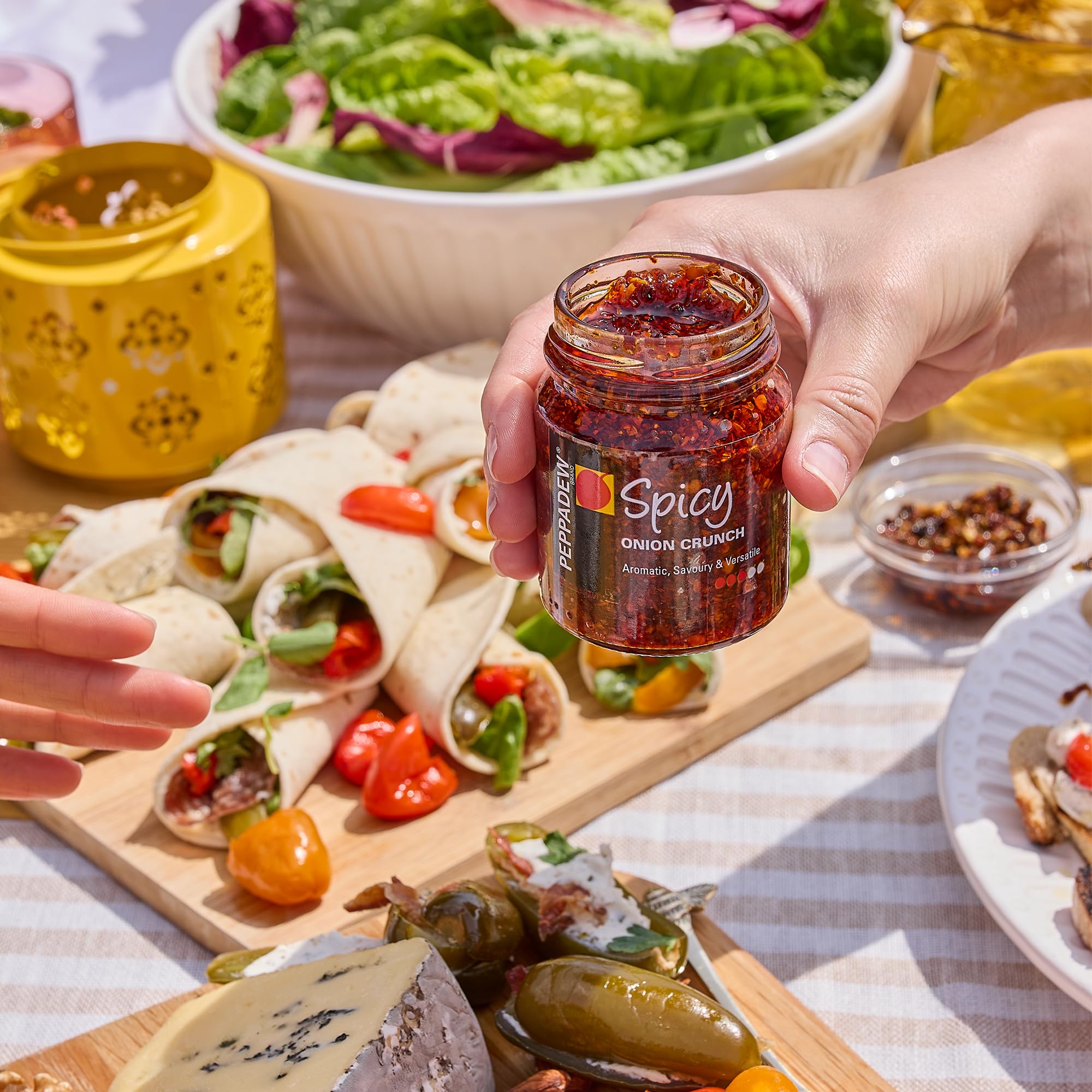 PEPPADEW Spicy Onion Crunch - Vegan, Gluten Free, Sweet & Spicy Flavour | 6 x 130g Jars 3