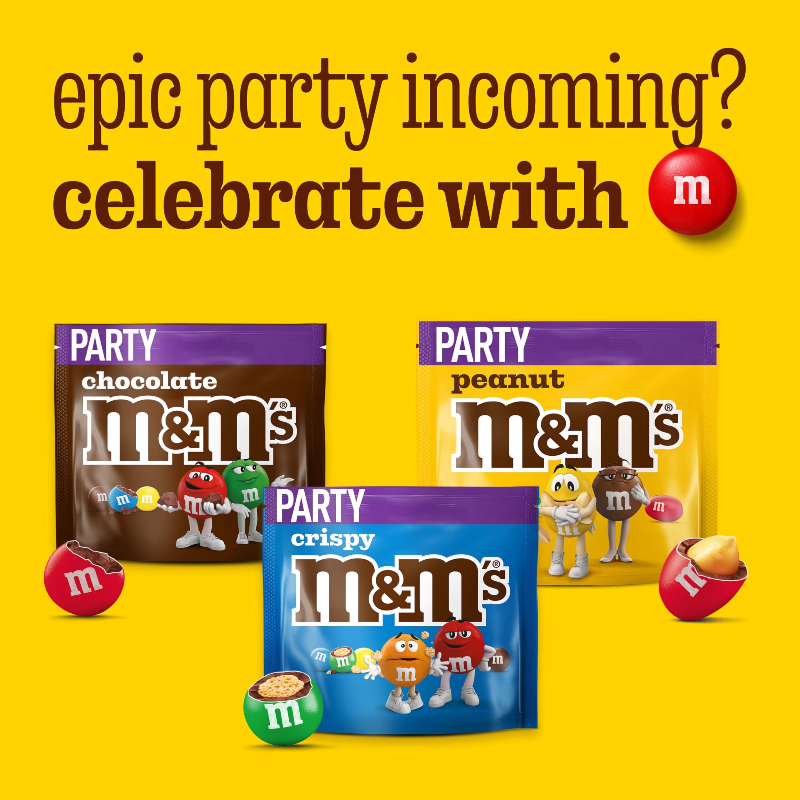 M&M's Crispy Chocolate Party Bag - Crispy Puffed Rice Centre | 675g Bulk Bag 5