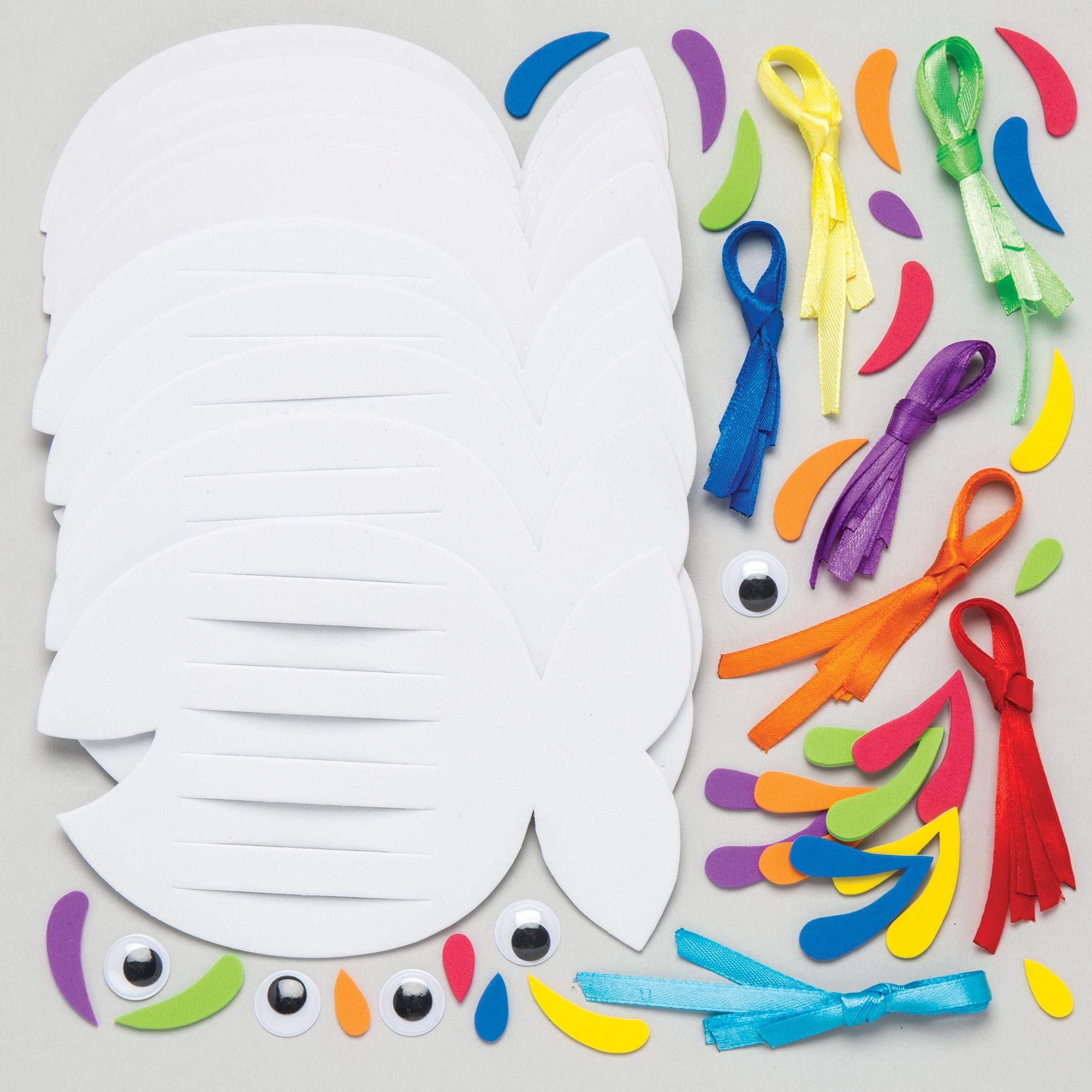 Baker Ross Rainbow Fish Weaving Craft Kits for Kids - Introduction to Weaving, 6 Pack 7