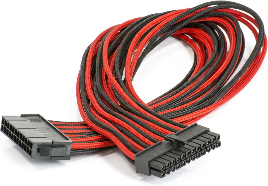 Phanteks Universal 24-Pin ATX Extension Cable Sleeved Black/Red (PH-CB24P_BR)