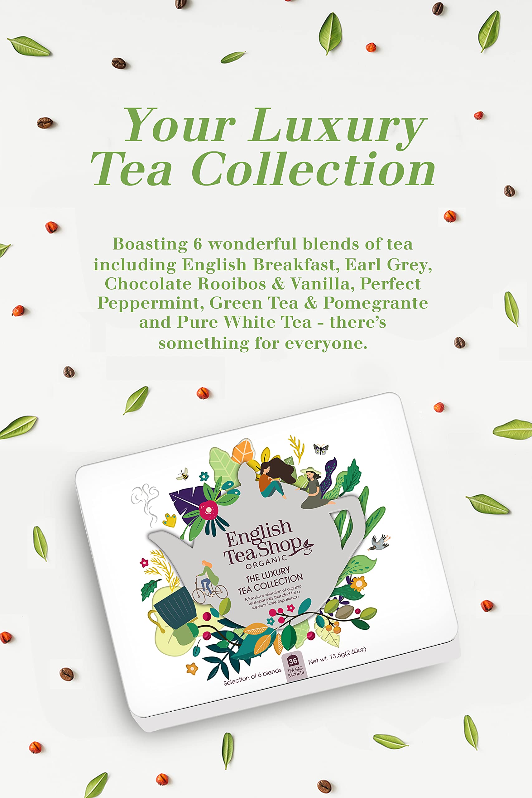 English Tea Shop Organic Luxury Gift Tin - 36 Count Herbal Tea Bags 3