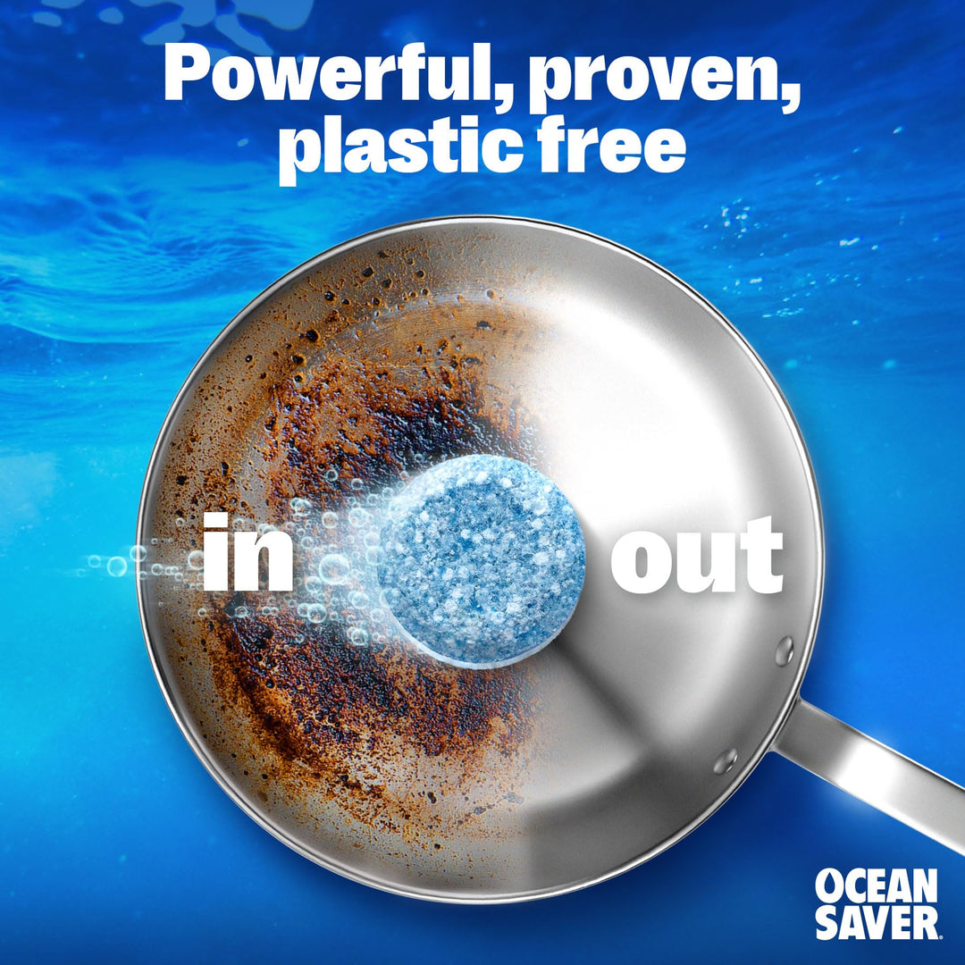 OceanSaver Eco-Friendly Dishwasher Tablets - 100 Pack | Plastic-Free, Non-Toxic Cleaning