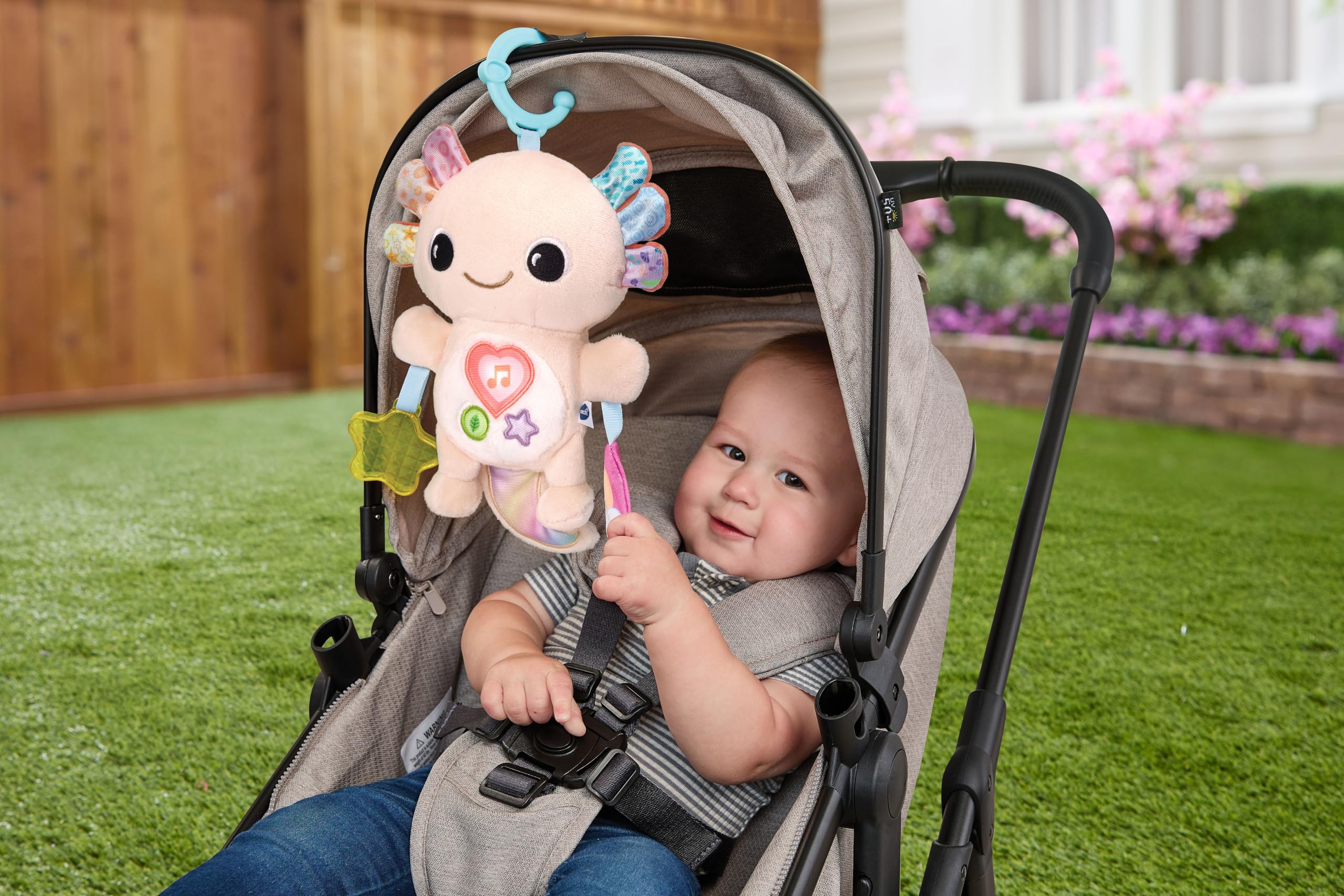 VTech Baby Rainbow Lights Axolotl - Interactive Musical Toy with Light-Up Heart & Crinkly Rainbow, 3 Months+ 2