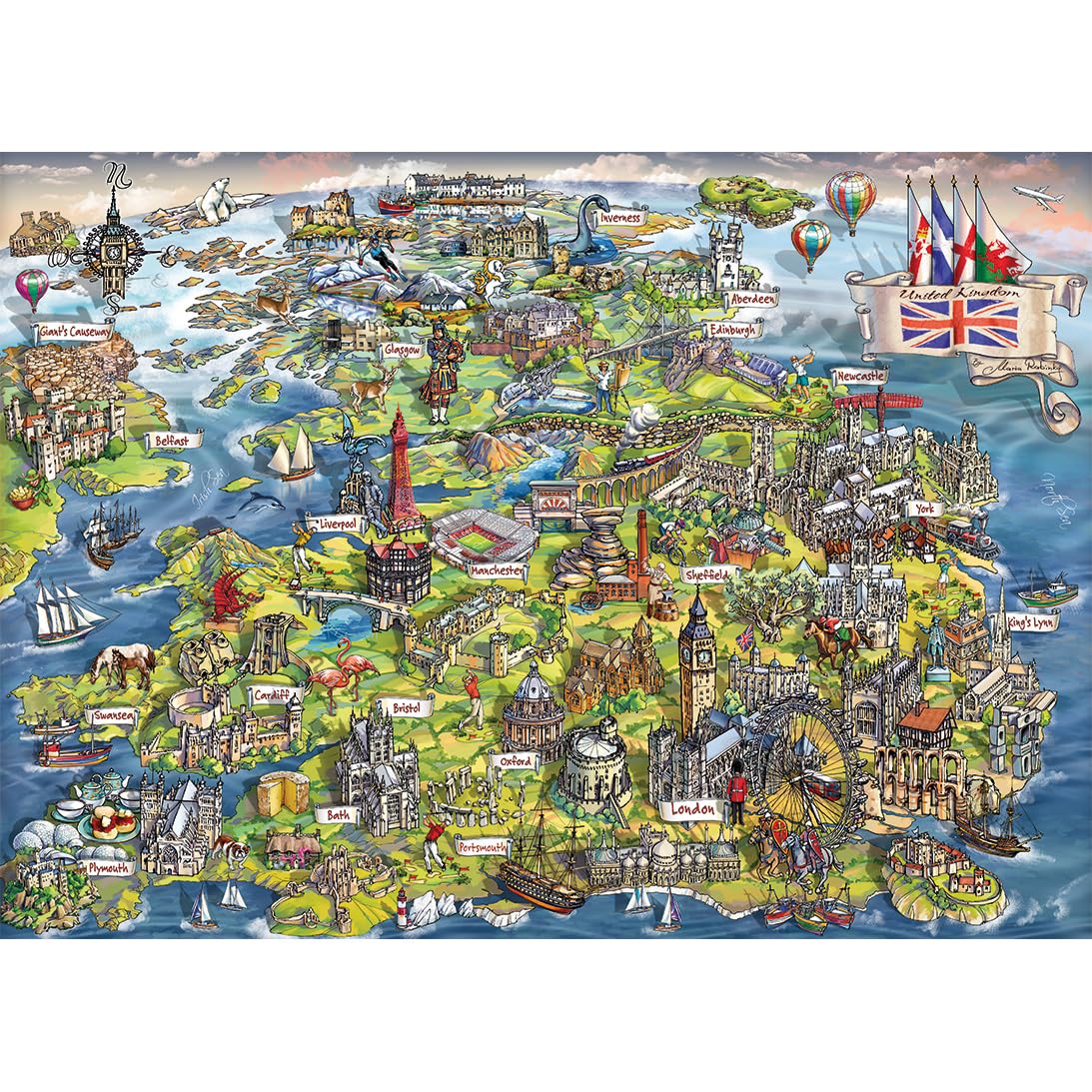 Gibsons Beautiful Britain 1000 Piece Jigsaw Puzzle - Iconic British Landmarks | Eco-Friendly Recycled Board 8