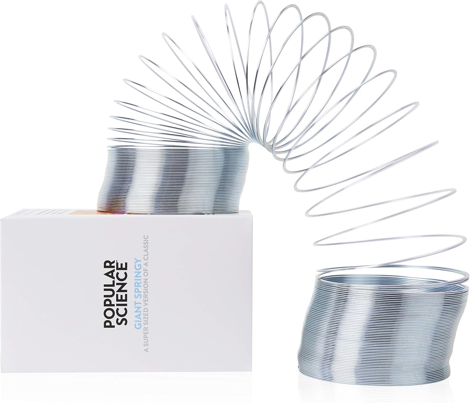 POPULAR SCIENCE Giant Springy Metal Helix Toy - Super-Size Stretchy Spring for Sensory Play & STEM Learning