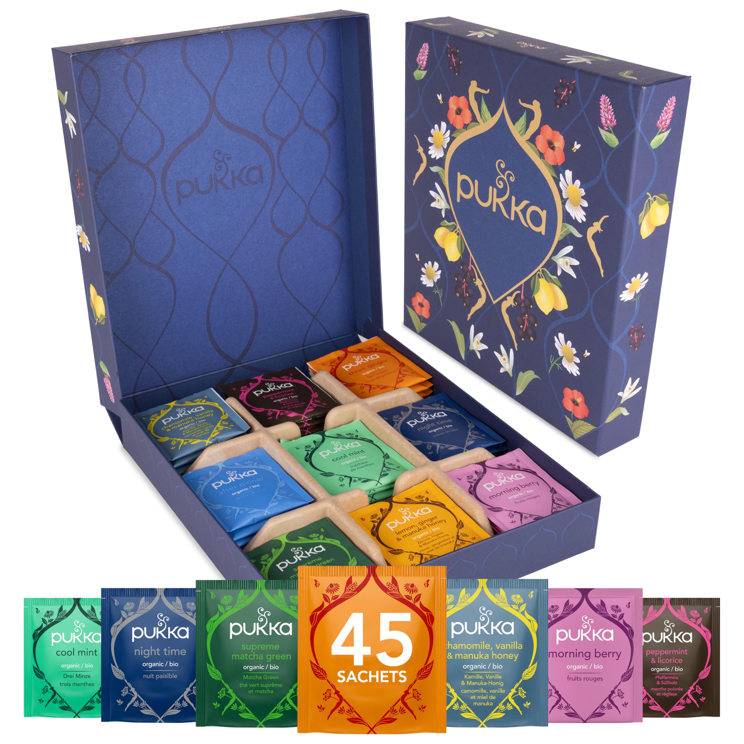 Pukka Herbs Premium Herbal Tea Selection Gift Set Box | 45 Sachets, 9 Organic Blends 1