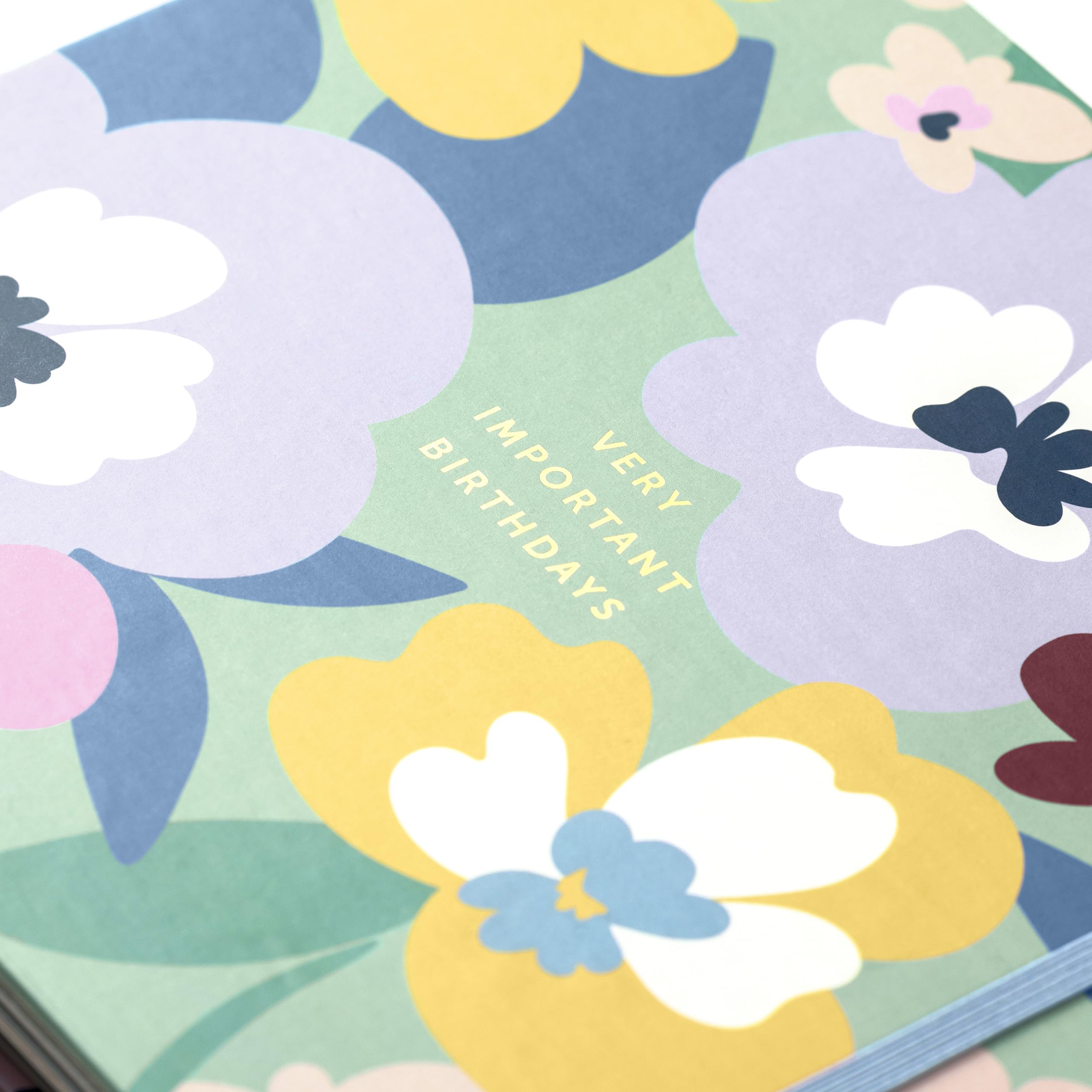 Busy B Multicoloured Floral Birthday Card Book - 13 Storage Pockets | Spiral-Bound | FSC Certified