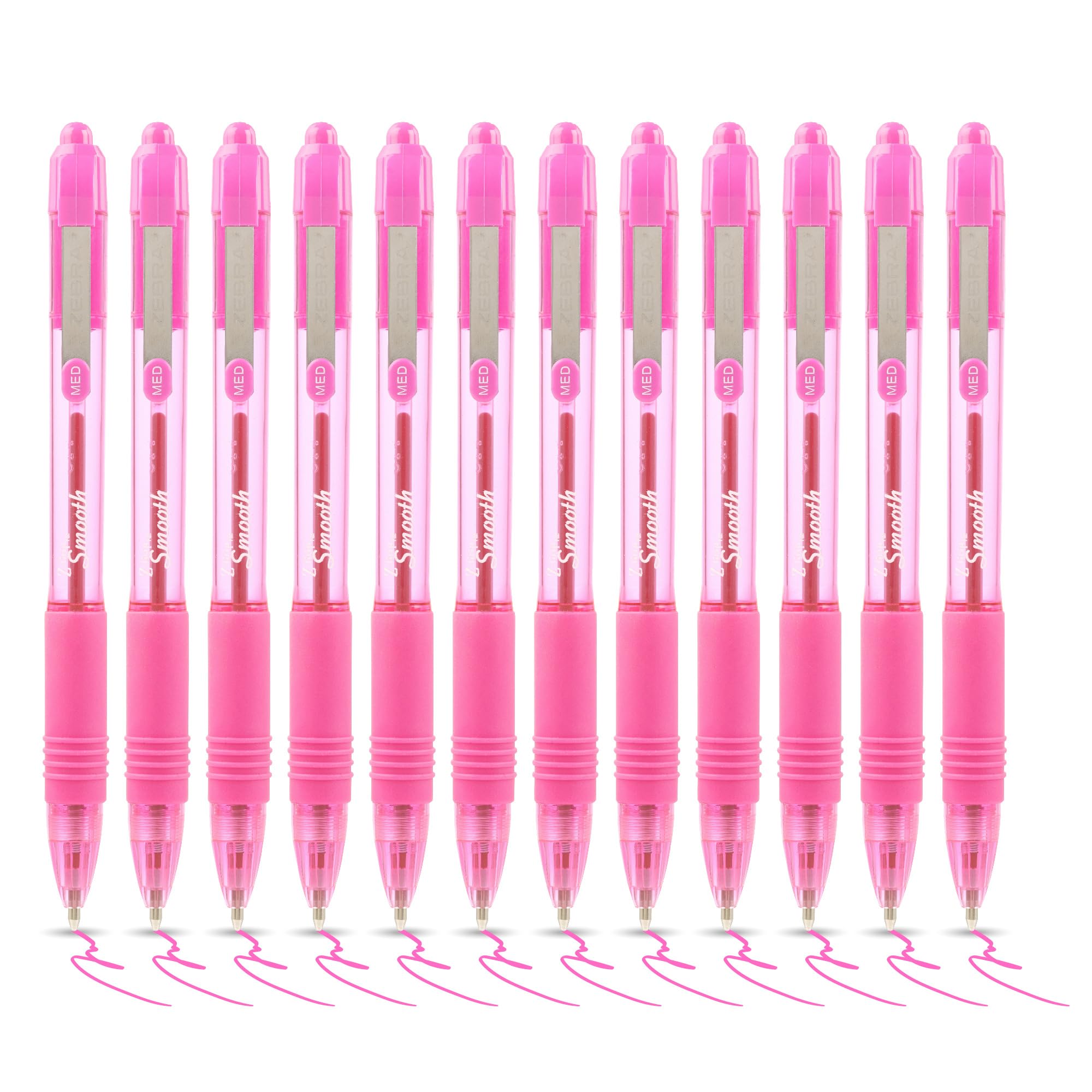 Zebra Pen Z-Grip Smooth Ballpoint Pen - Pink Ink, 1.0mm Medium Point | 12 Count Pack 1