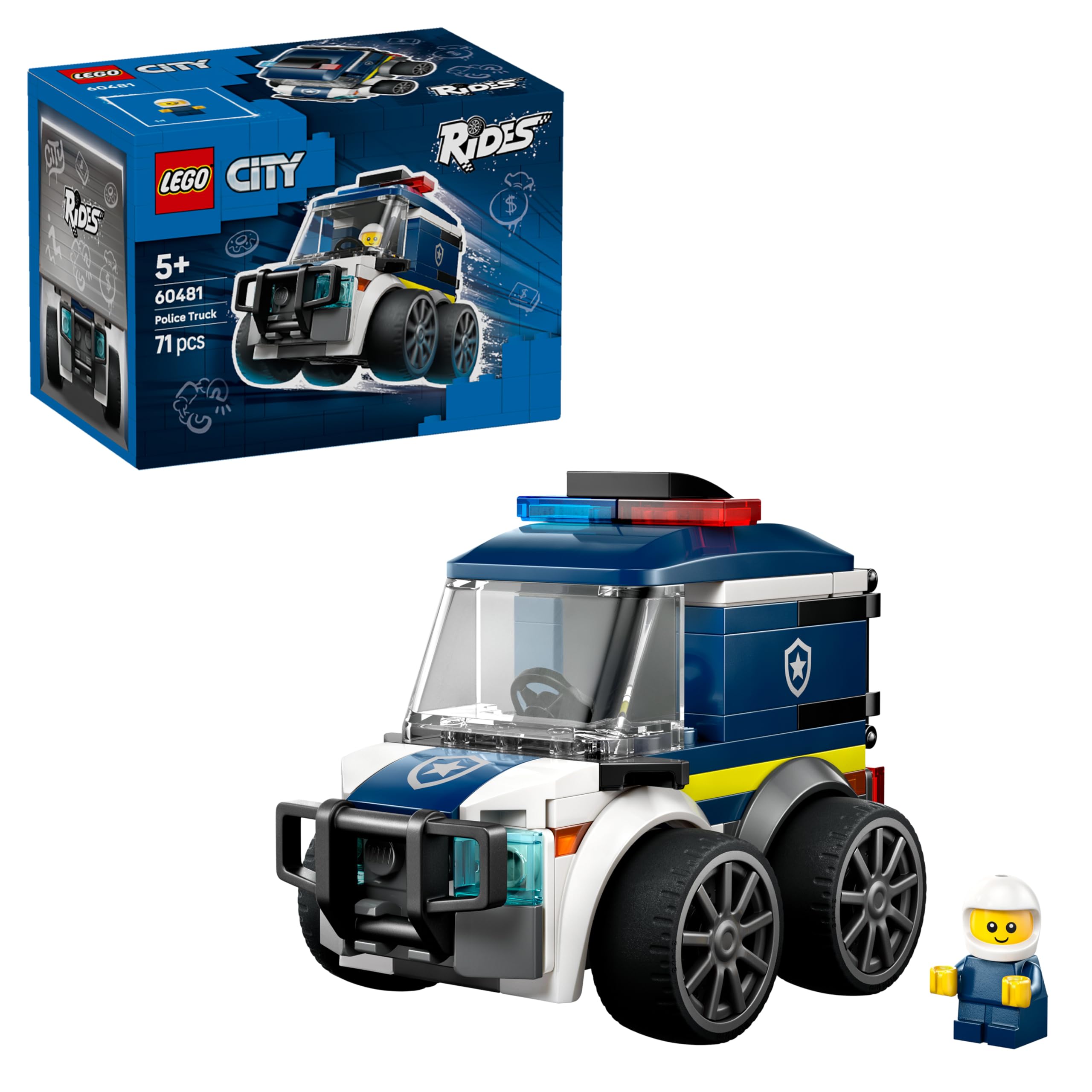 LEGO City Rides 60481 Police Truck Toy Building Set for Ages 5+ | Easy-Build 1