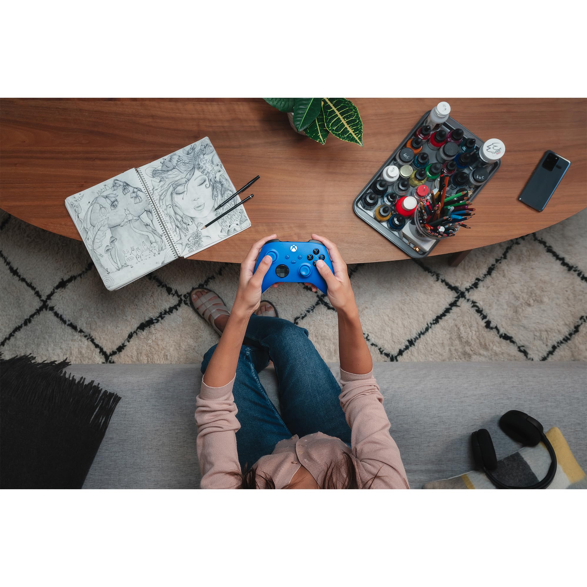 Xbox Wireless Controller – Shock Blue for Xbox Series X|S, Xbox One, Windows, and Android 8